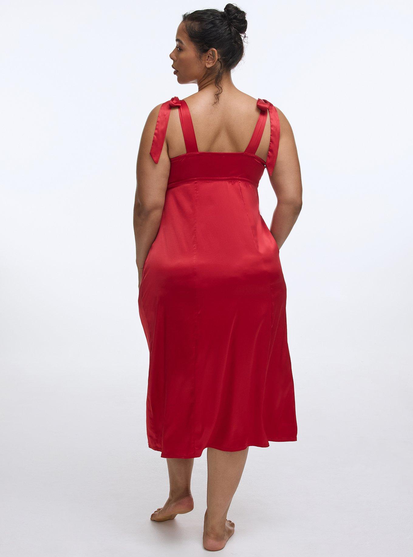 Emma Lace & Satin Dress, JESTER RED, alternate