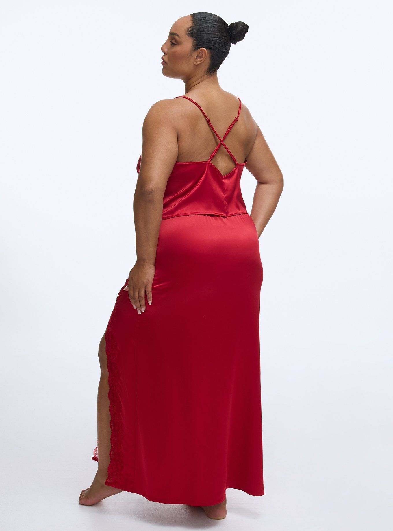 Shine Micro Lace Trim Skirt, JESTER RED, alternate