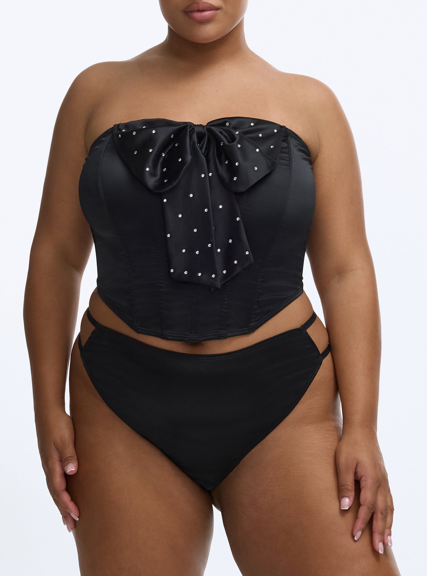 Holiday Bow G-String Panty, RICH BLACK, alternate