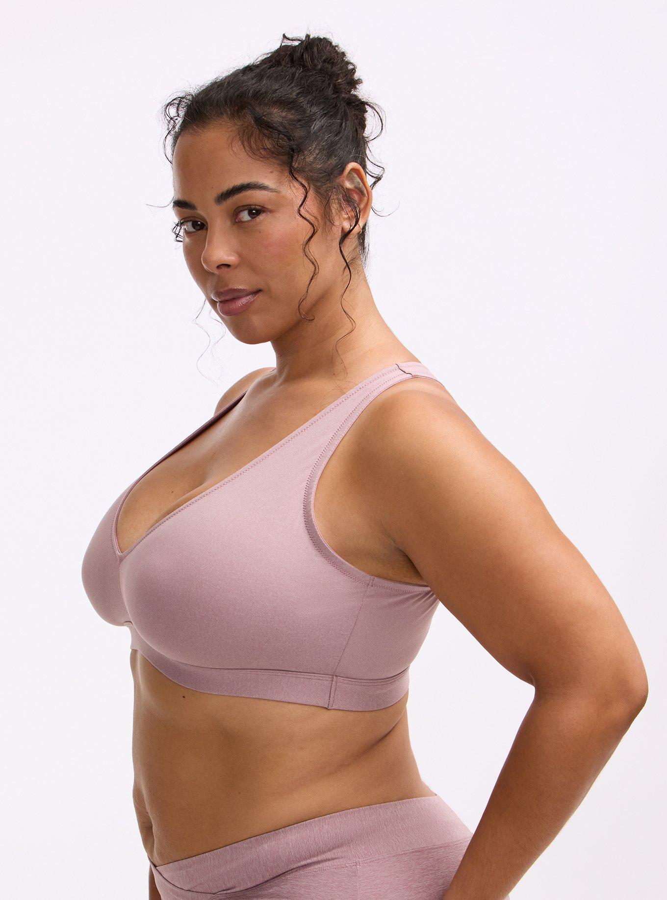 Unlined Micro Heather Plunge Bralette, TOADSTOOL HEATHER, alternate
