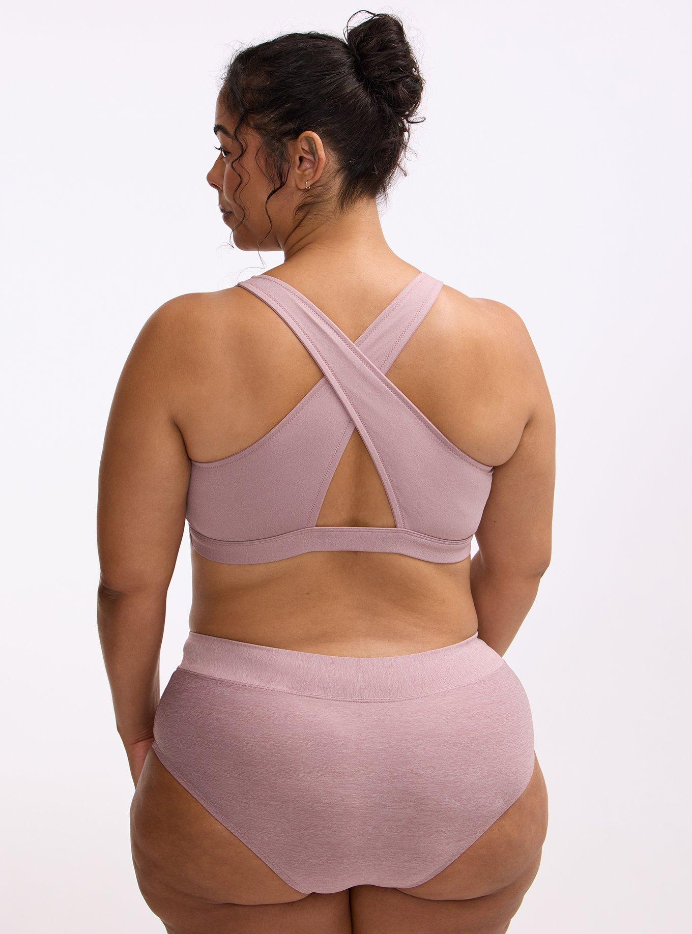 Unlined Micro Heather Plunge Bralette, TOADSTOOL HEATHER, alternate