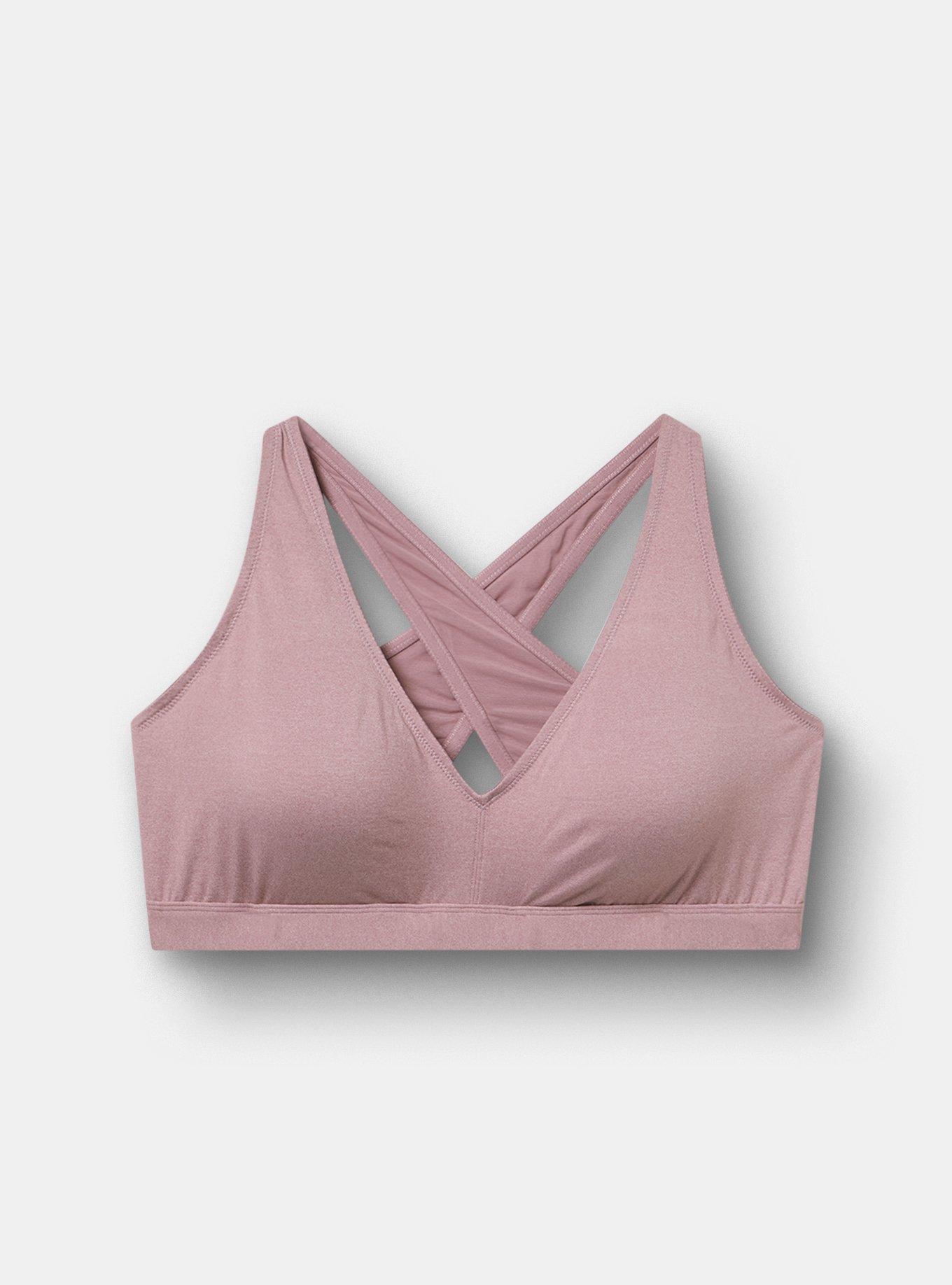 Unlined Micro Heather Plunge Bralette, TOADSTOOL HEATHER, flat