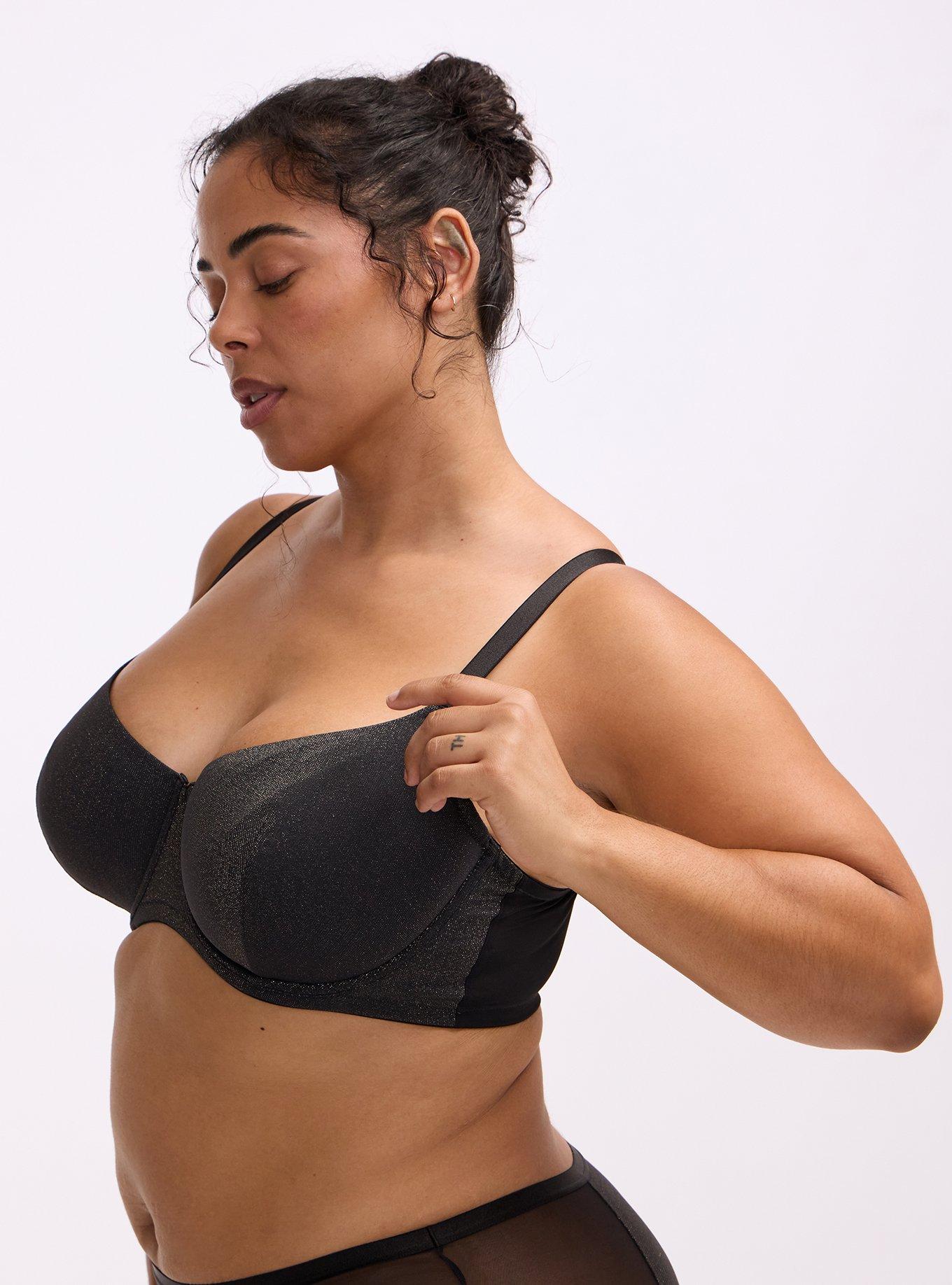 Plus Size Unlined Balconette Softshine Bra, RICH BLACK, alternate