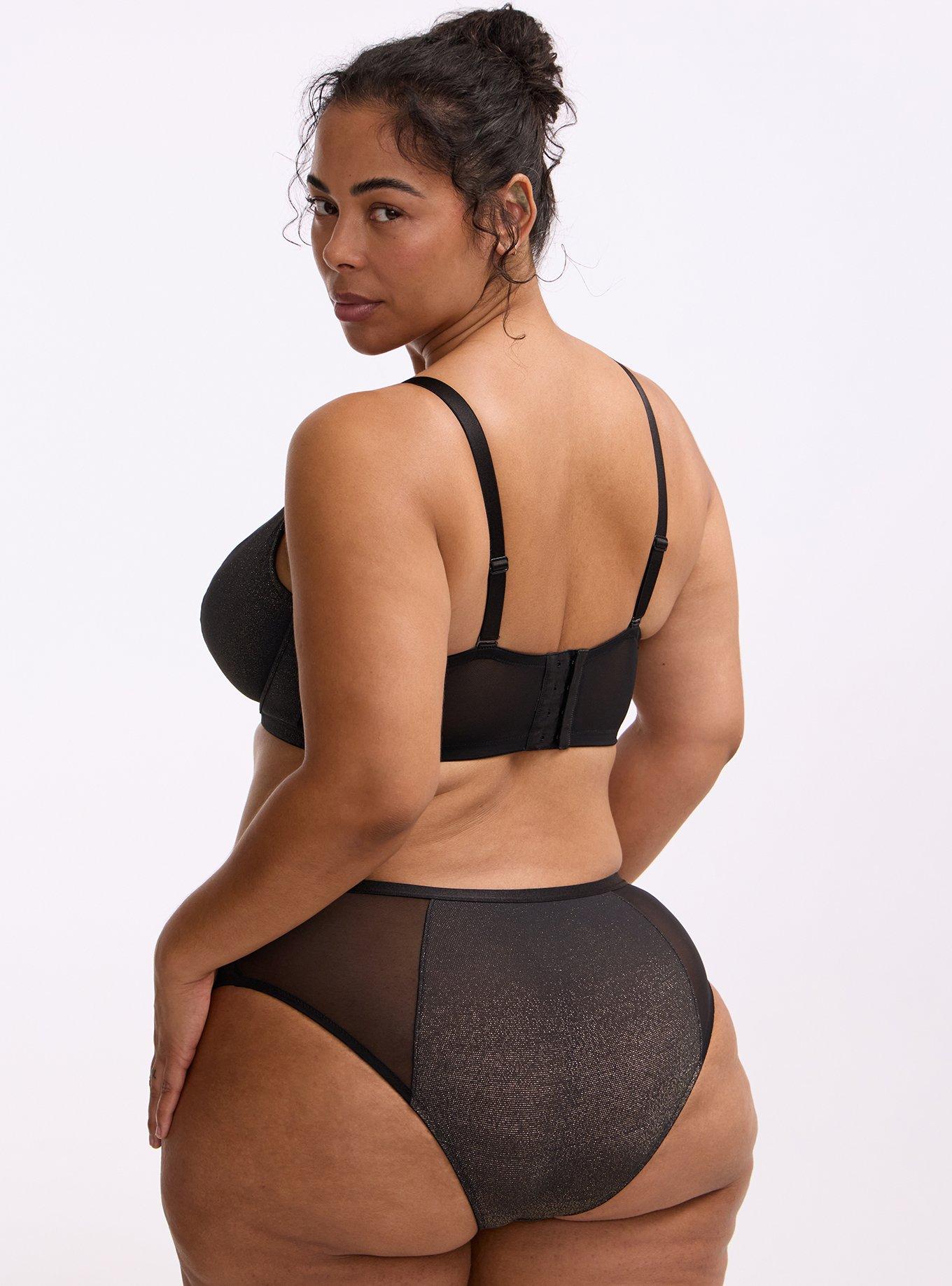 Plus Size Unlined Balconette Softshine Bra, RICH BLACK, alternate