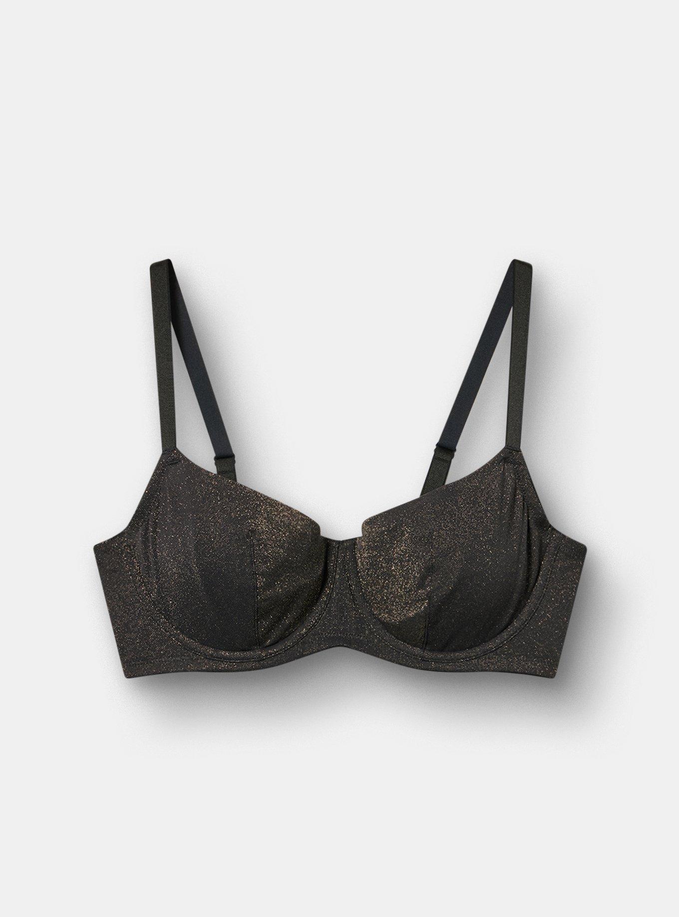 Plus Size Unlined Balconette Softshine Bra, RICH BLACK, flat