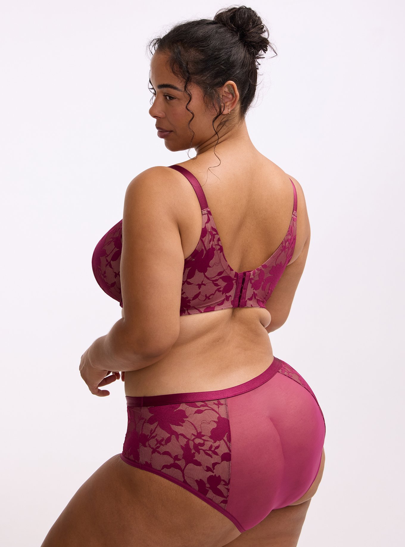 Plunge Push-Up Shadow Lace Bra, PURPLE POTION, alternate