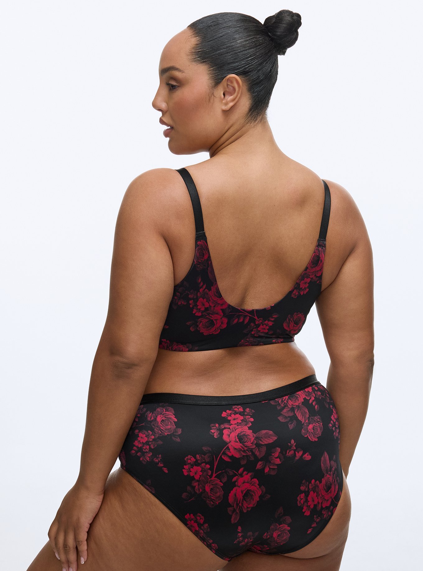 Perfect Coverage Lightly Lined Shine Bra, ROSETTA FLORAL CRIMSON, alternate