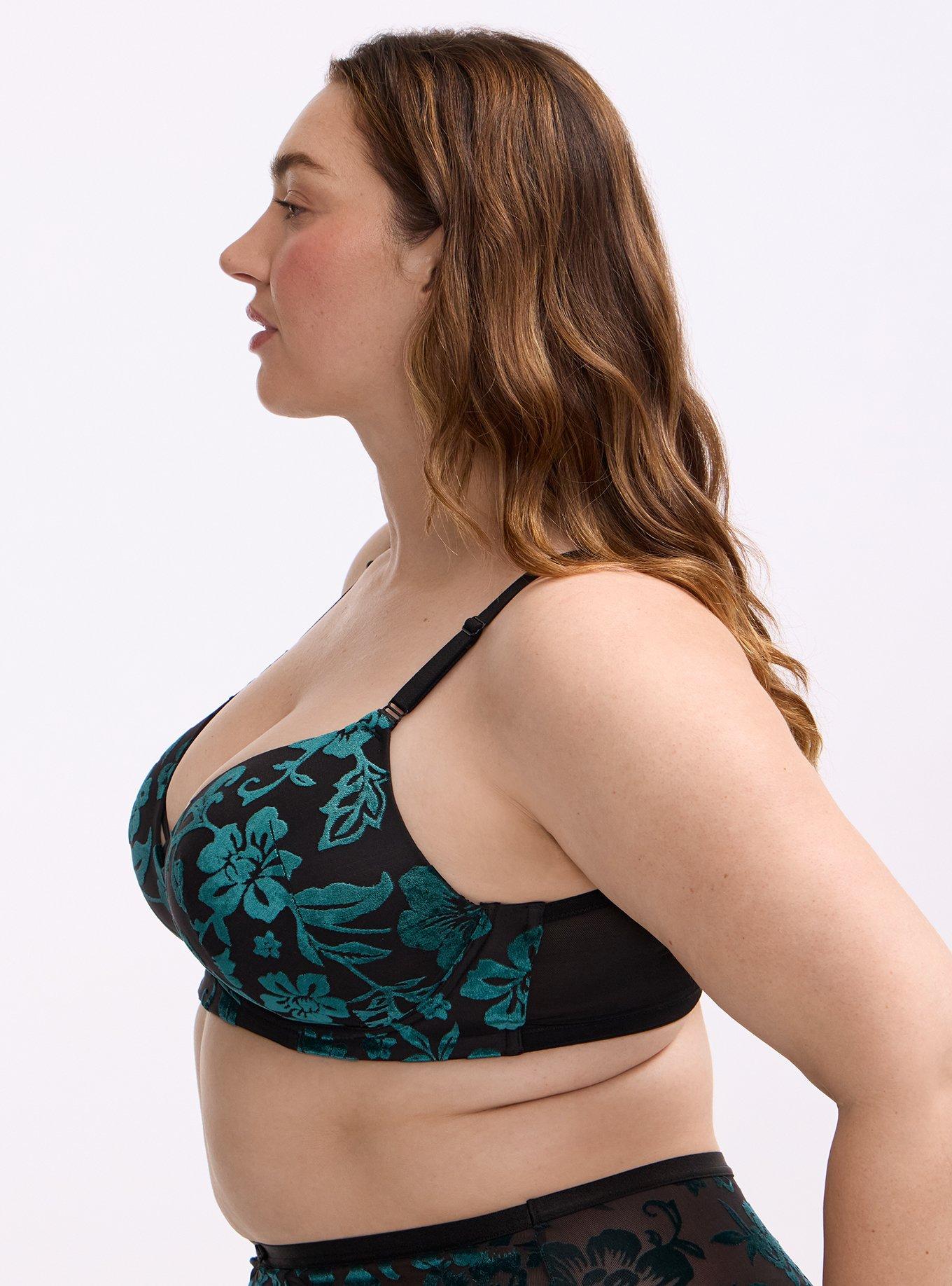 Wire-Free Push-Up Bra, MICKI FLORAL BURNOUT BOTANICAL GARDEN, alternate