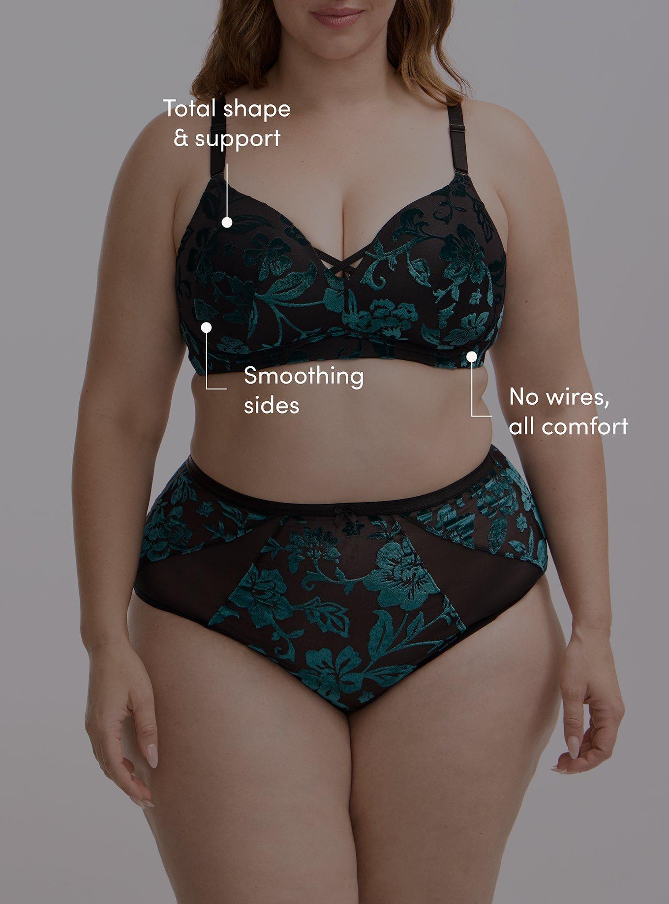 Wire-Free Push-Up Bra, MICKI FLORAL BURNOUT BOTANICAL GARDEN, alternate