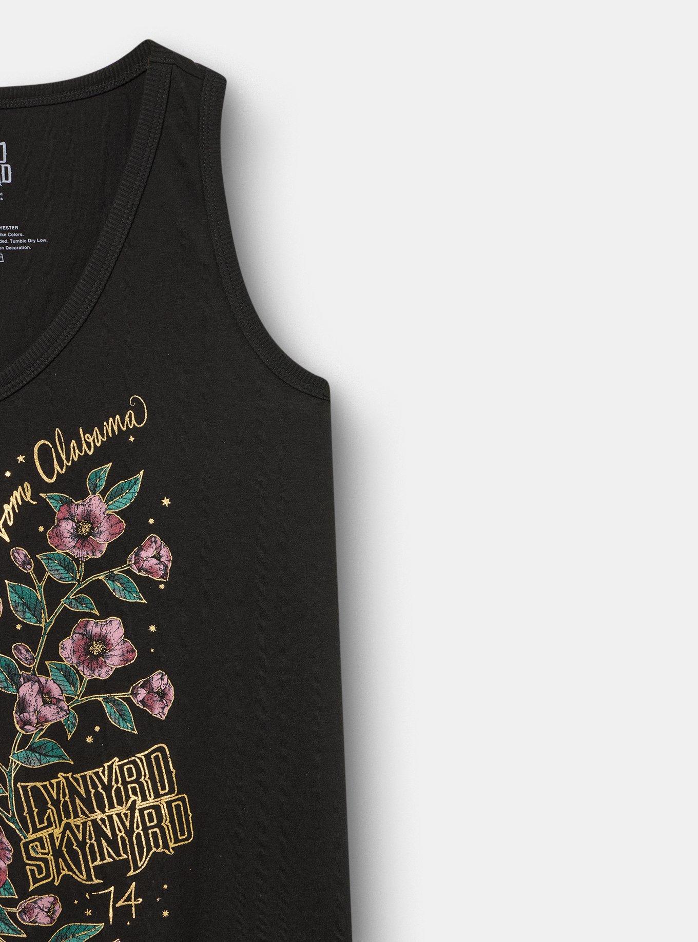 Lynyrd Skynyrd Classic Cotton V-Neck Tank, DEEP BLACK, alternate