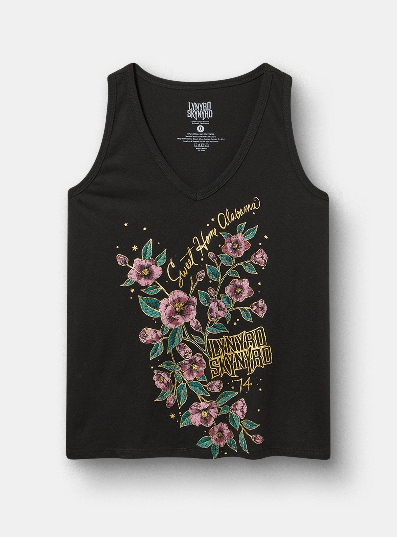 Lynyrd Skynyrd Classic Cotton V-Neck Tank, DEEP BLACK, hi-res