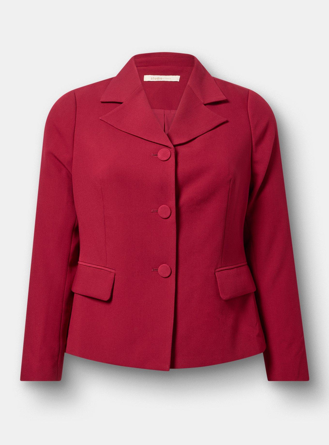 Studio High Lapel Suit Jacket, RUMBA RED, flat