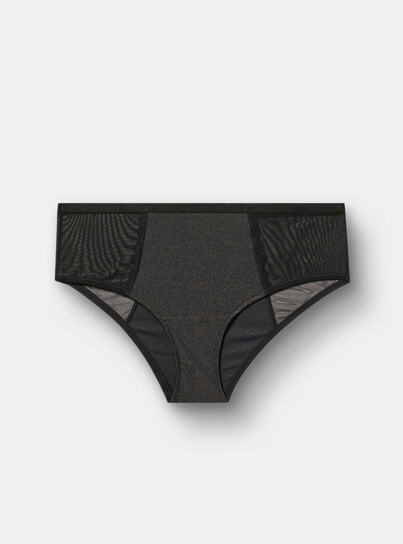 Soft Shine Mid-Rise Cheeky Panty, RICH BLACK, flat
