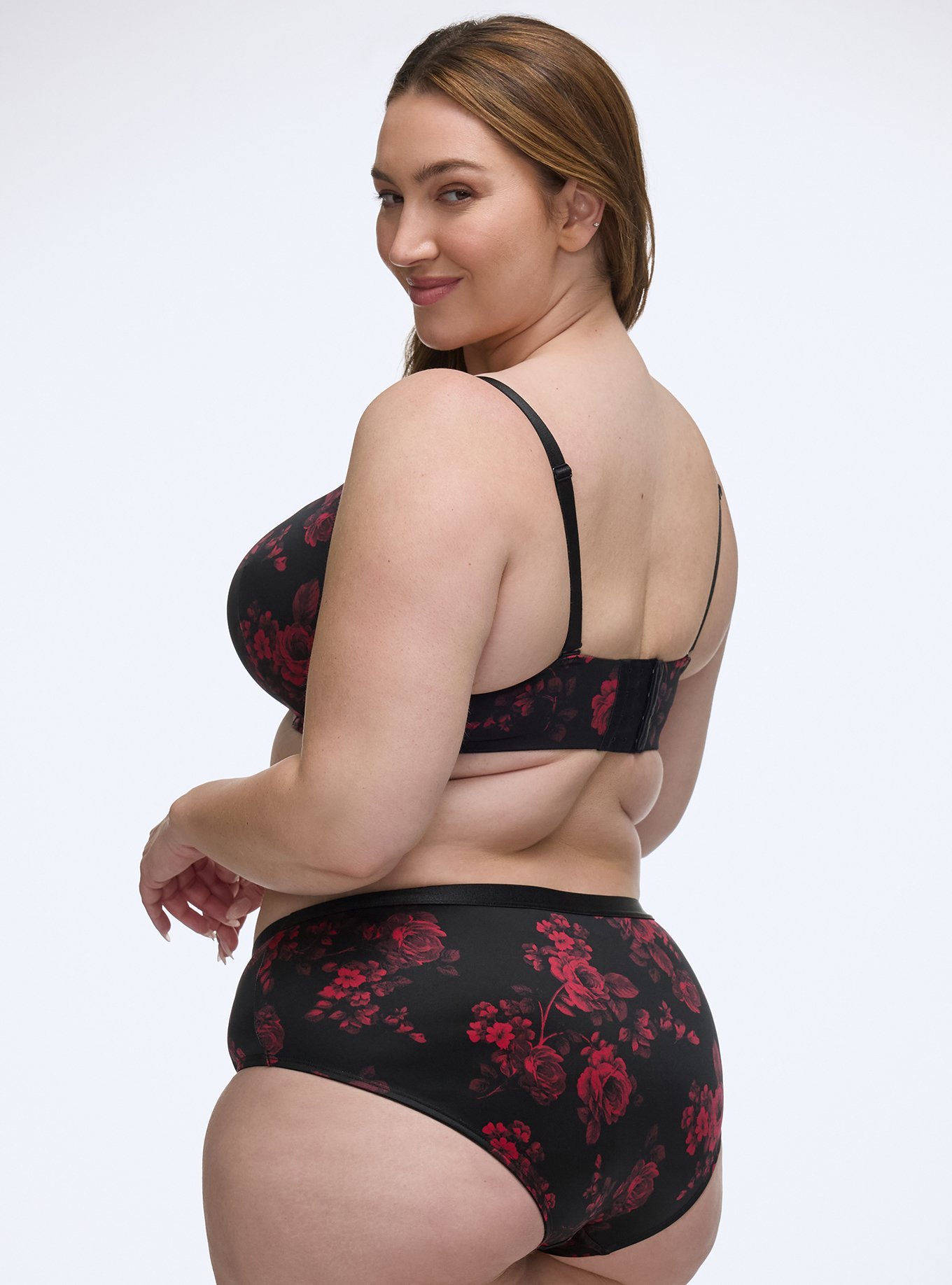 Shine Micro Mid-Rise Hipster Panty, ROSETTA FLORAL CRIMSON, alternate