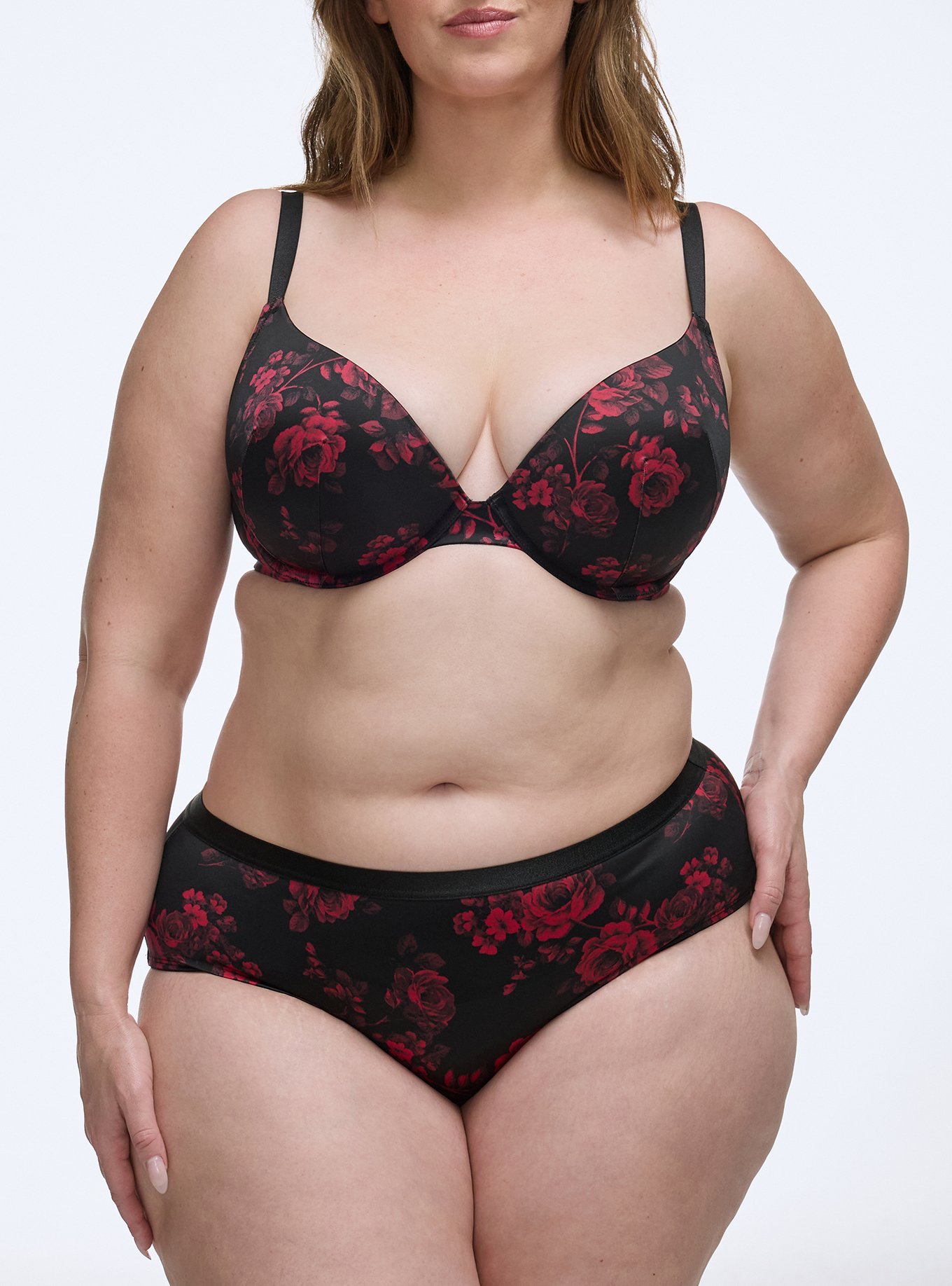 Shine Micro Mid-Rise Hipster Panty, ROSETTA FLORAL CRIMSON, alternate