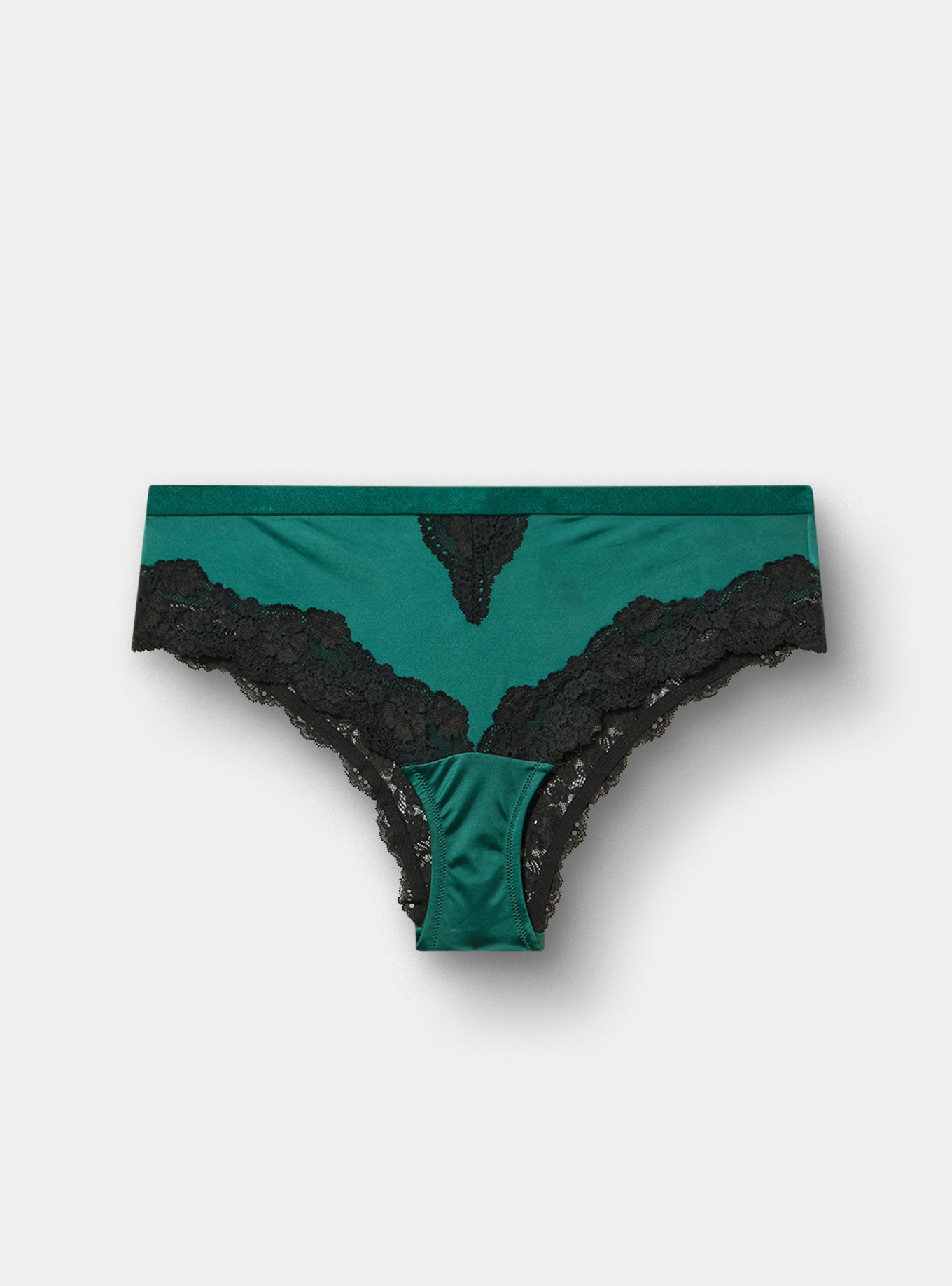 Shine Micro Mid-Rise Cheeky Panty, BOTANICAL GREEN, flat