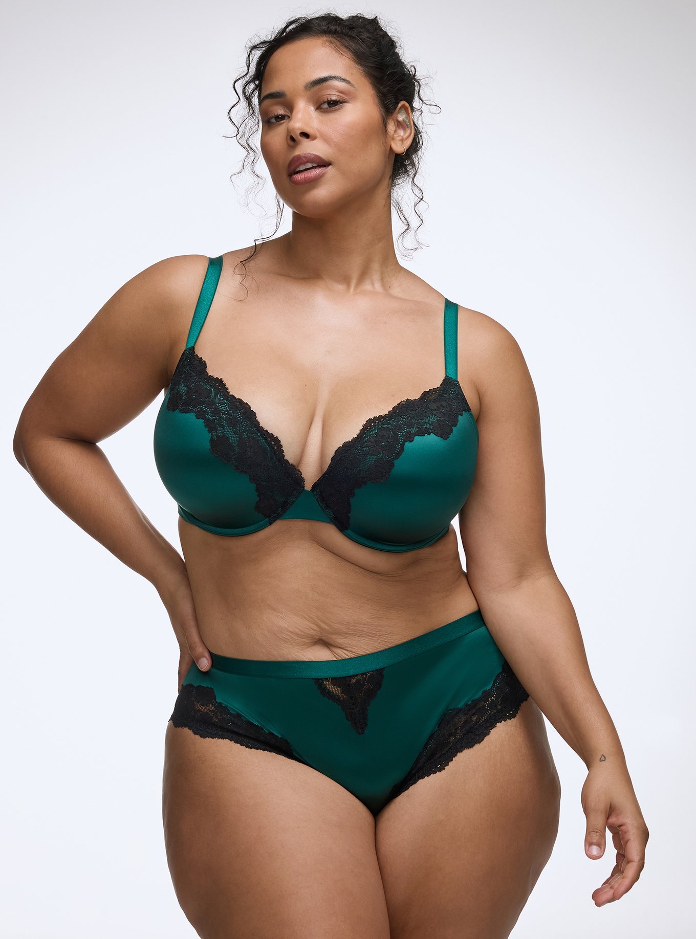 Shine Micro Mid-Rise Cheeky Panty, BOTANICAL GREEN, hi-res