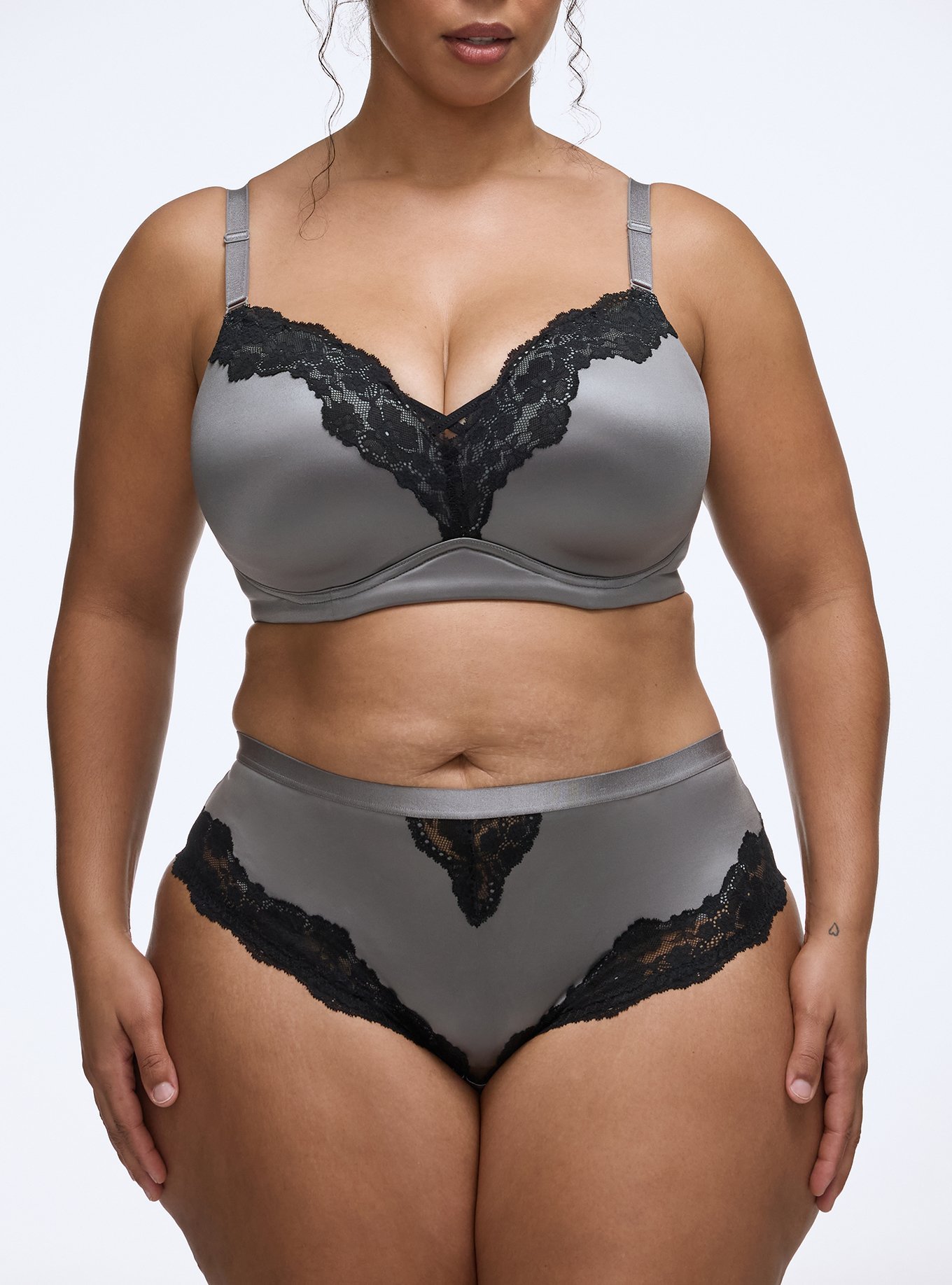 Shine Micro Mid-Rise Cheeky Panty, SILVER FILIGREE, alternate