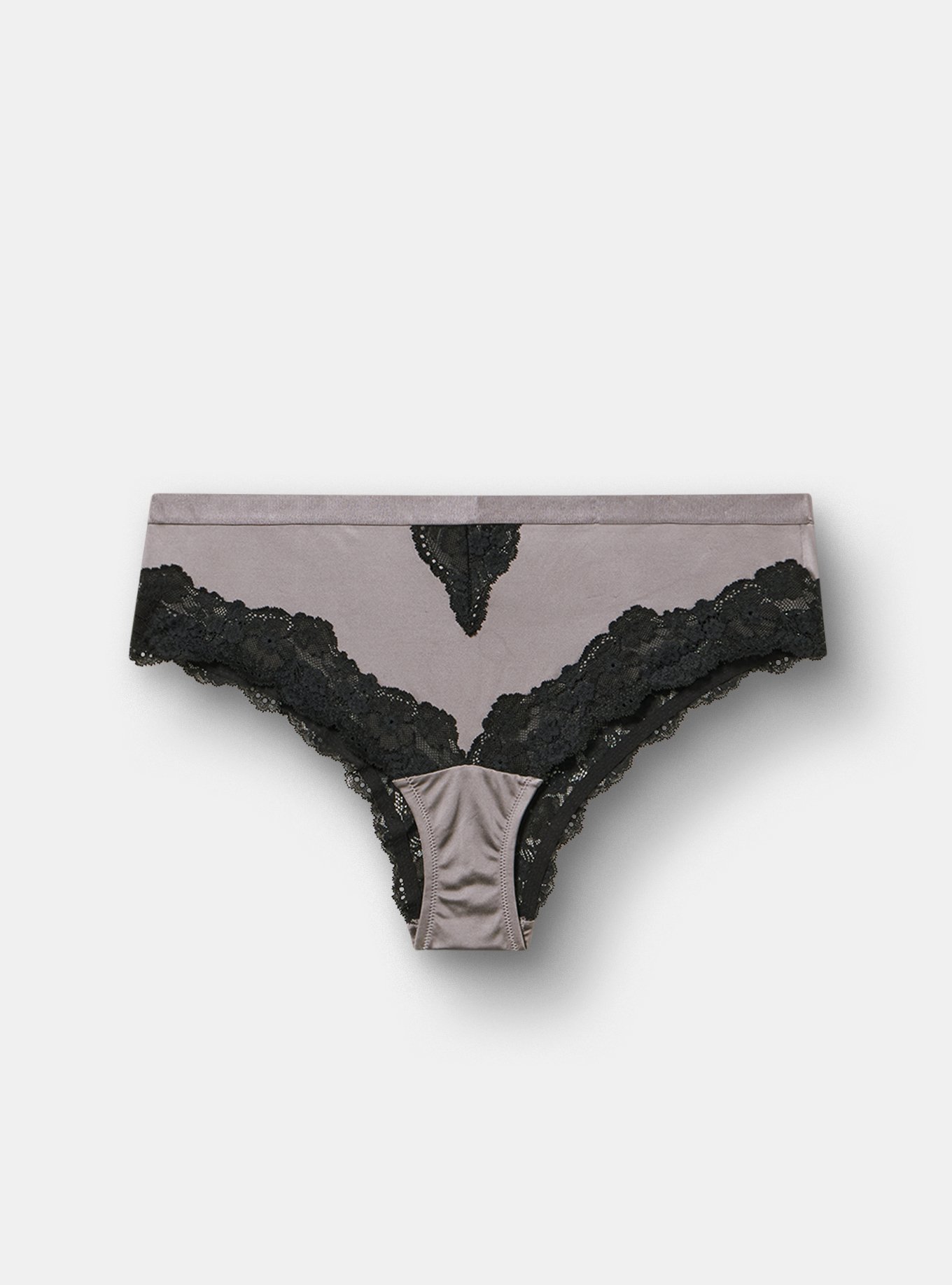Shine Micro Mid-Rise Cheeky Panty, SILVER FILIGREE, flat