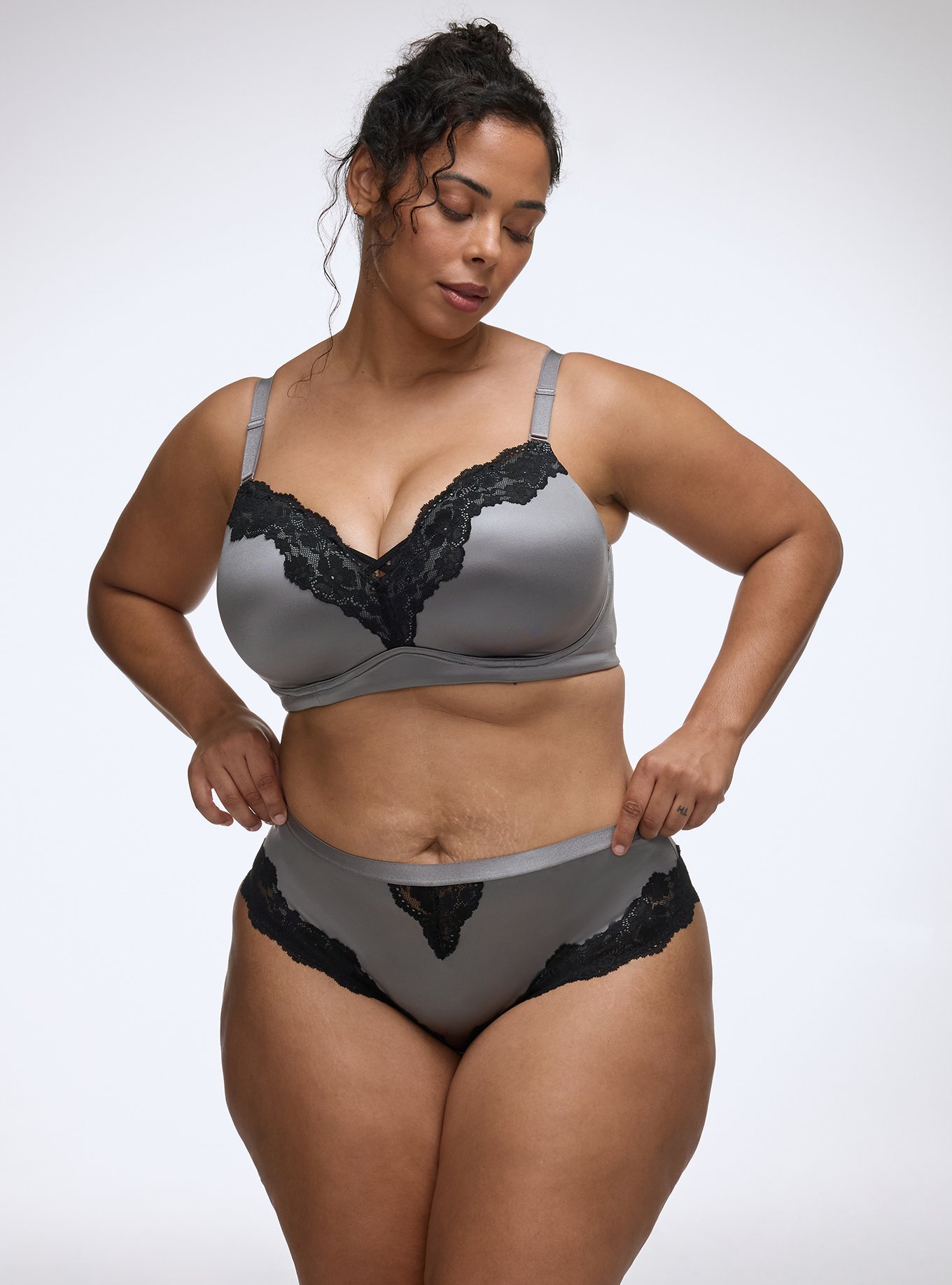 Shine Micro Mid-Rise Cheeky Panty, SILVER FILIGREE, hi-res