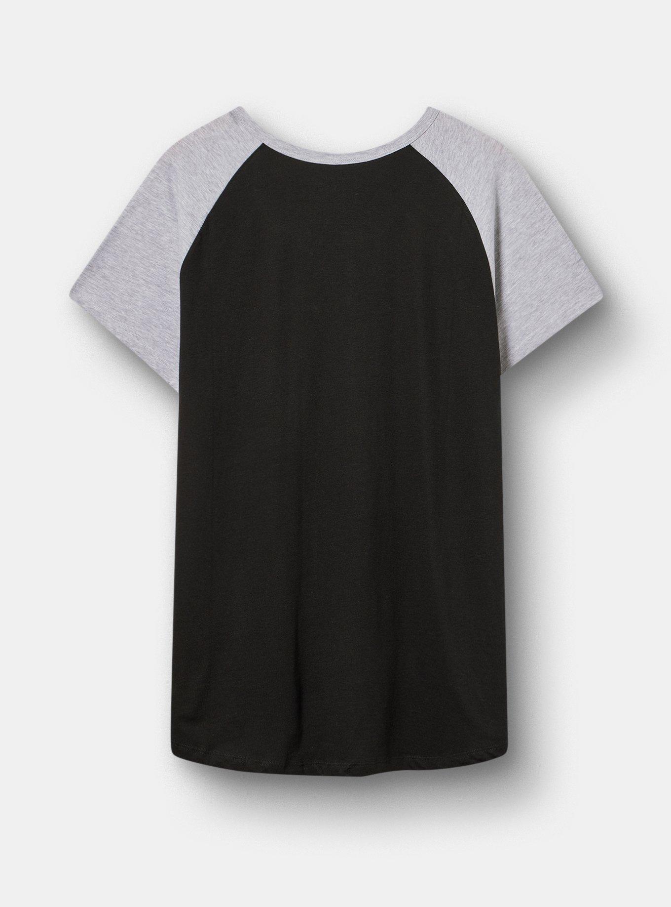 Invader Zim Classic Cotton Notch Neck Raglan Tee, DEEP BLACK, alternate