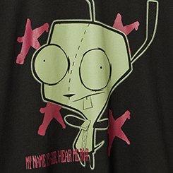 Invader Zim Classic Cotton Notch Neck Raglan Tee, DEEP BLACK, swatch