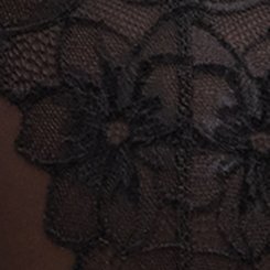 Cozy Valentina & Mesh Wireless Bodysuit, RICH BLACK, swatch