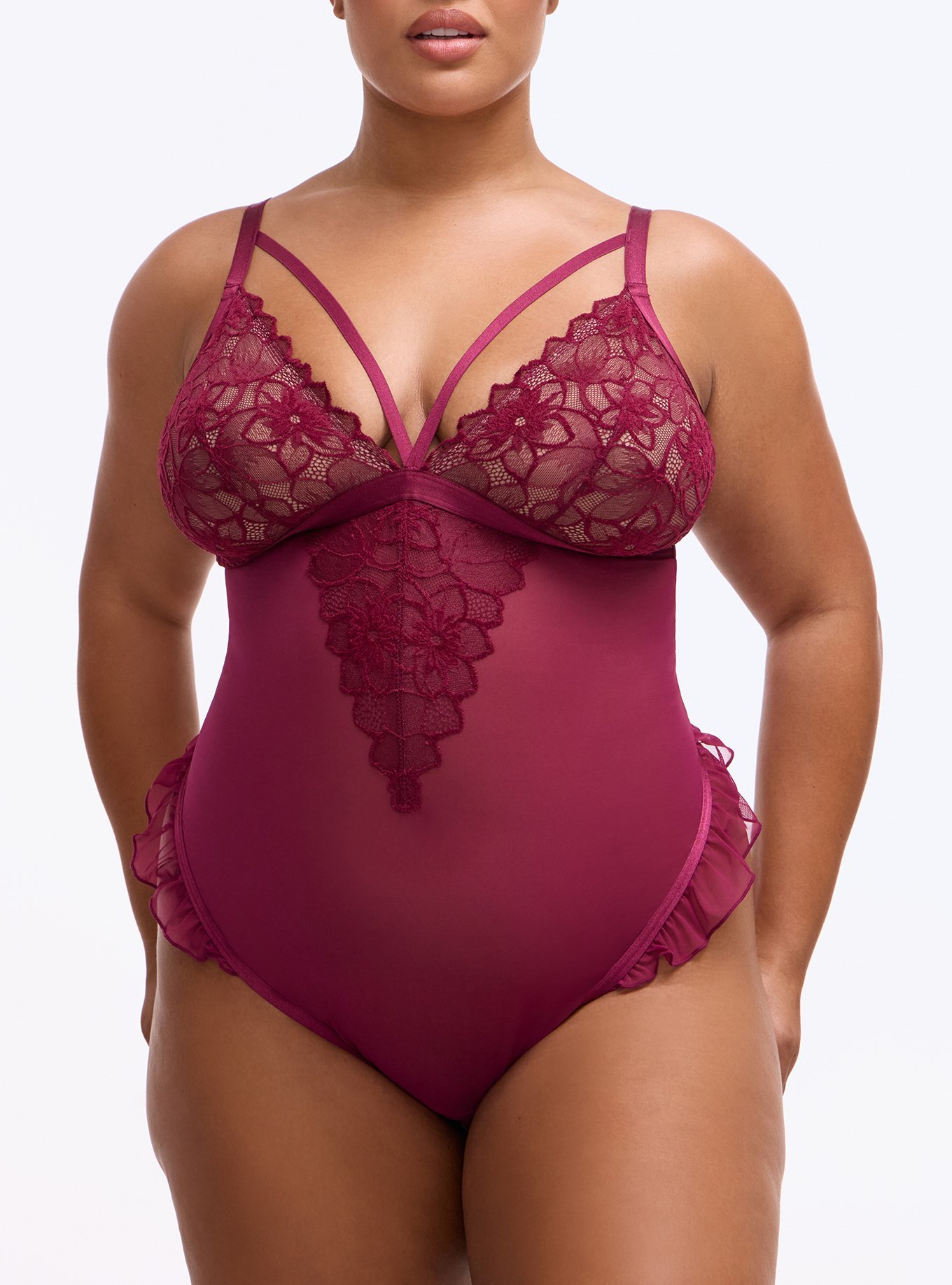 Cozy Valentina & Mesh Wireless Bodysuit, PURPLE POTION, alternate