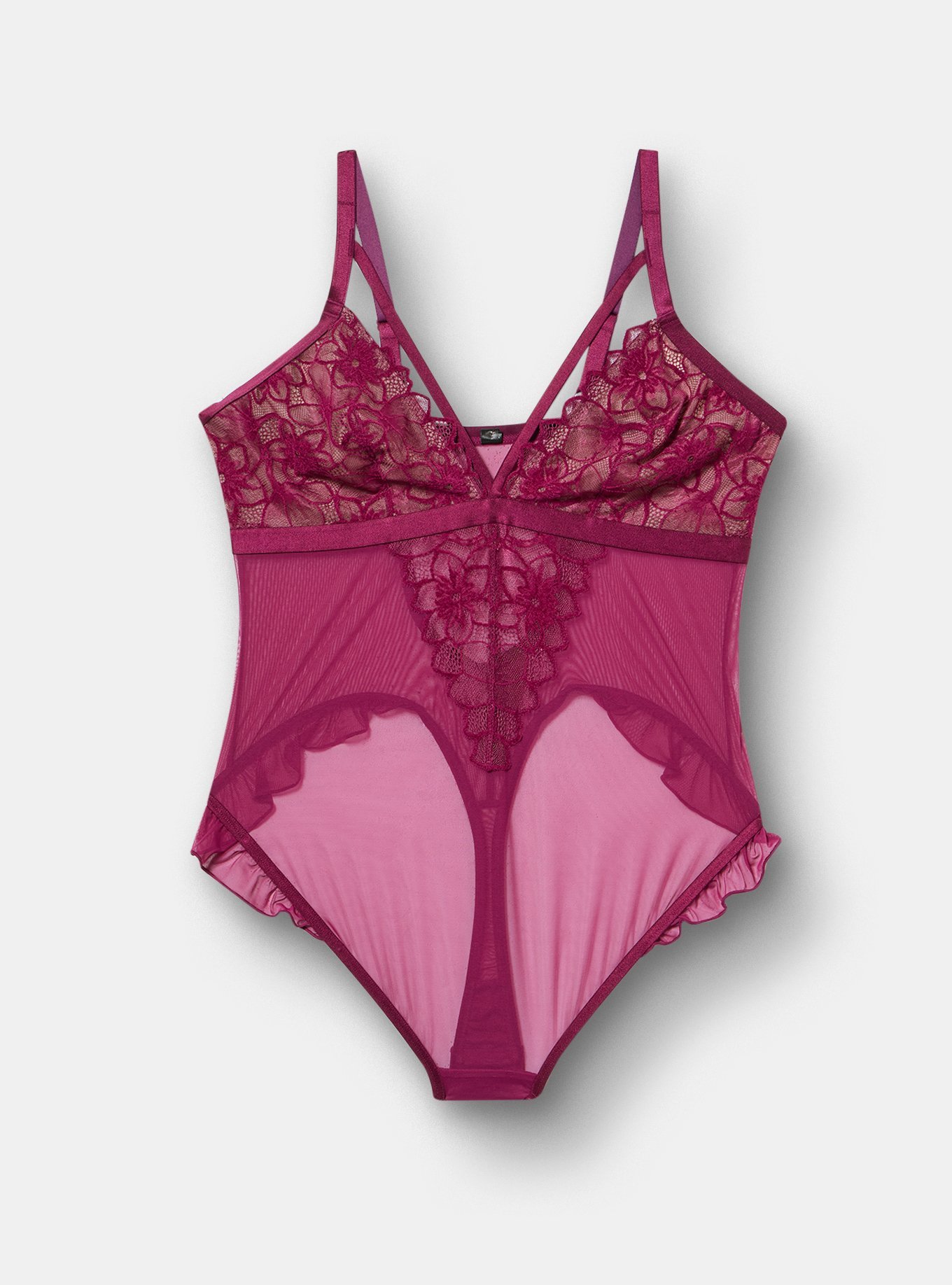 Cozy Valentina & Mesh Wireless Bodysuit, PURPLE POTION, flat