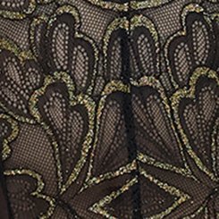 Gilded Lace Wire-Free Bodysuit, RICH BLACK, swatch