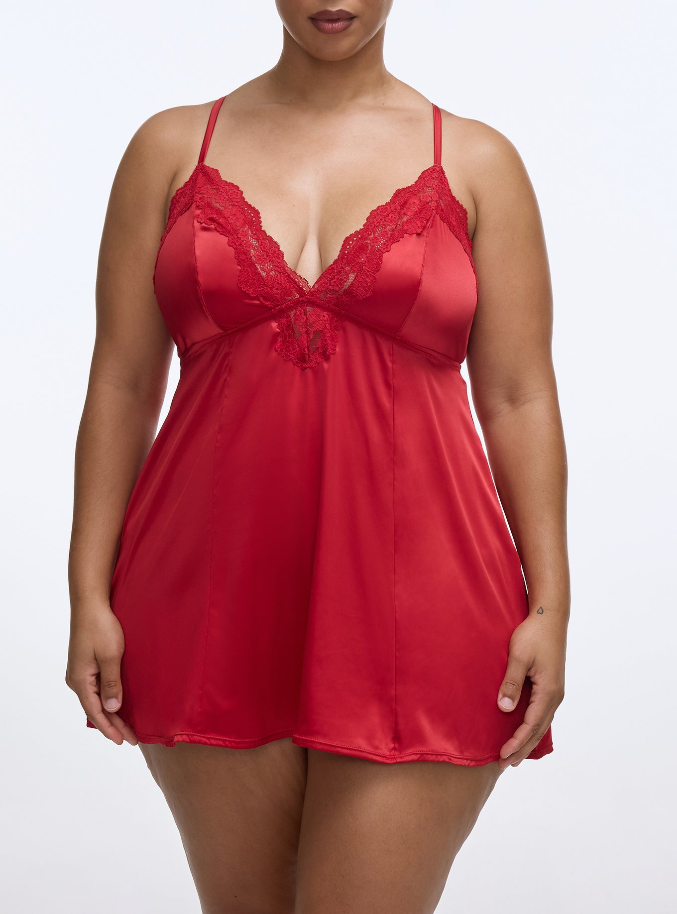 Shine Micro Slip Dress, JESTER RED, alternate