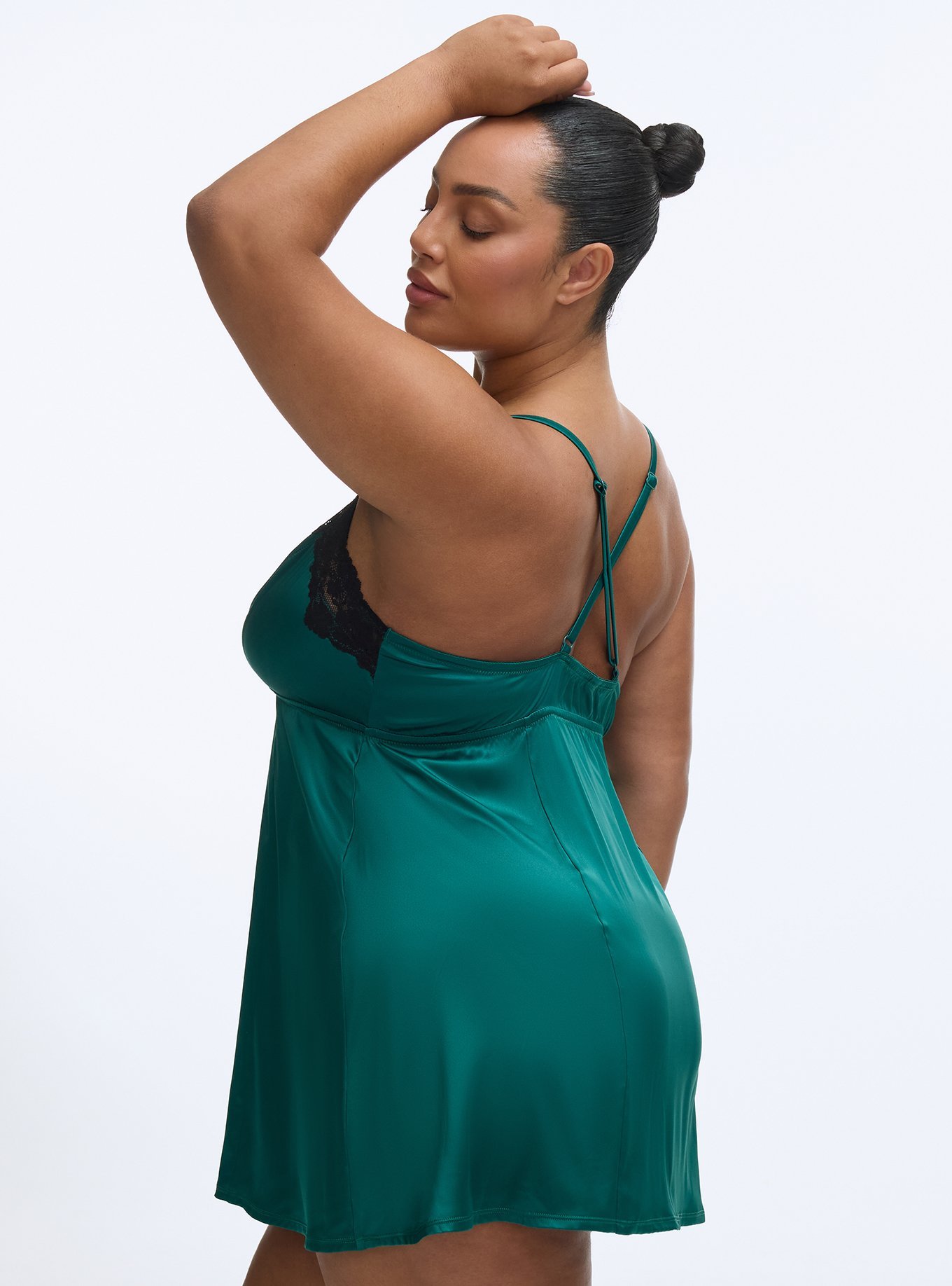 Shine Micro Slip Dress, BOTANICAL GARDEN, alternate