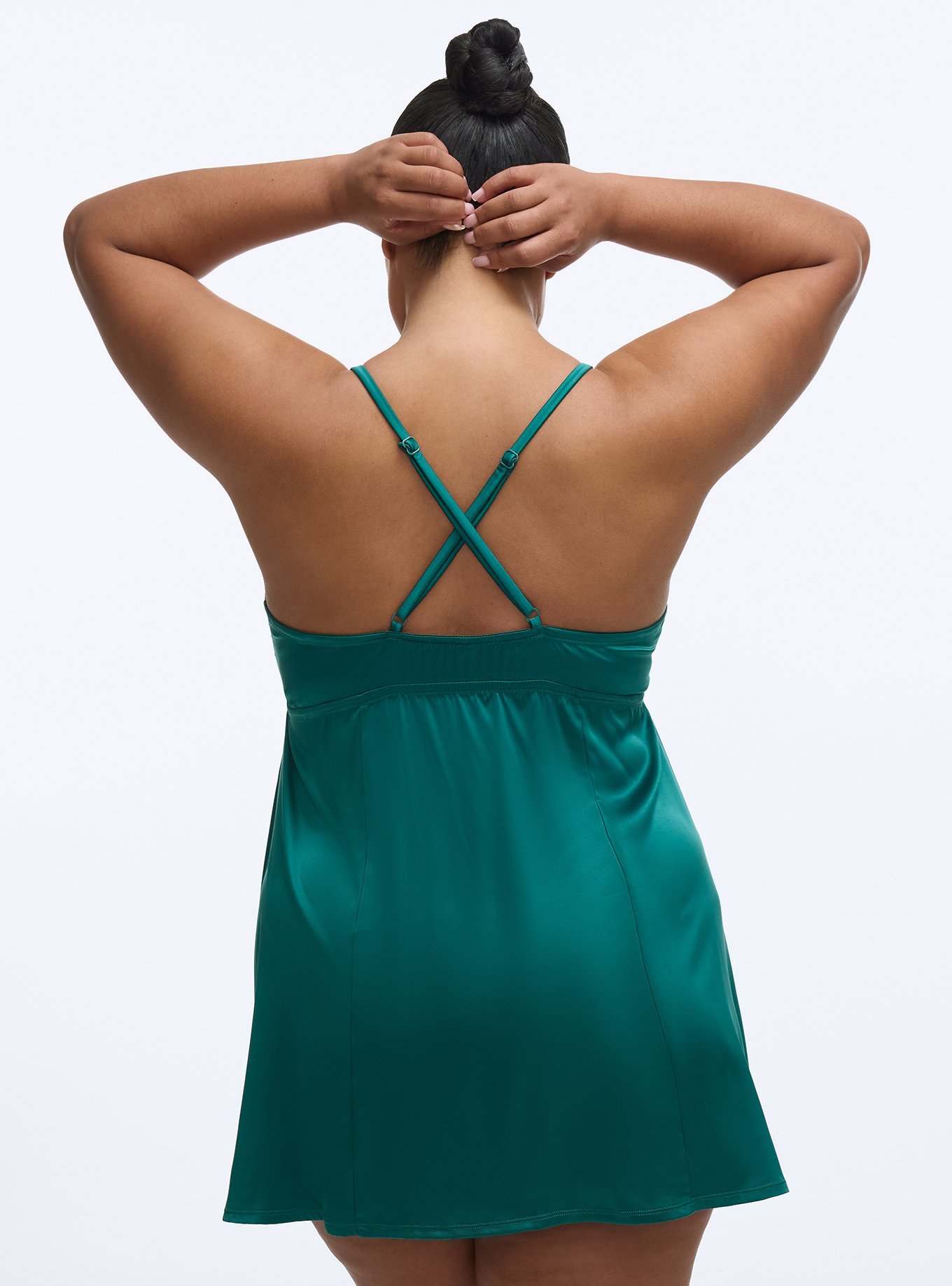 Shine Micro Slip Dress, BOTANICAL GARDEN, alternate