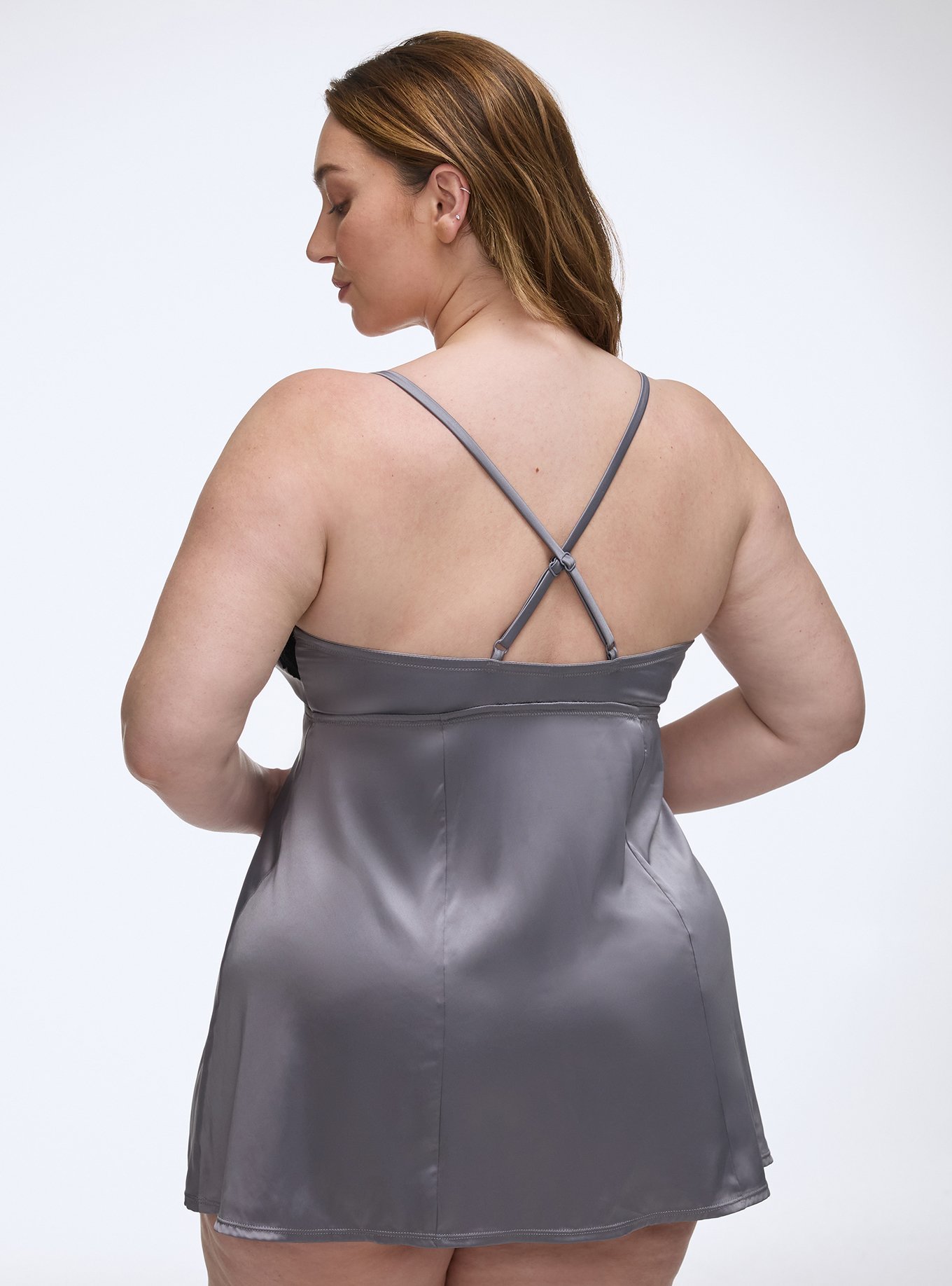 Shine Micro Slip Dress, SILVER FILIGREE, alternate