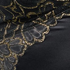 Gilded Lace Lingerie Maxi Dress, RICH BLACK, swatch