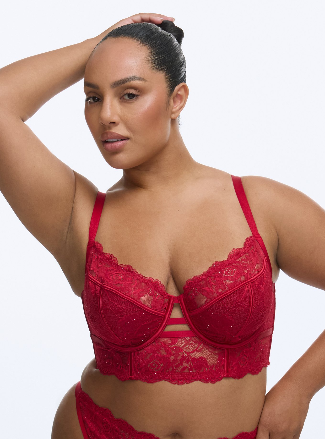 Emma Lace Underwire Bra, JESTER RED, hi-res