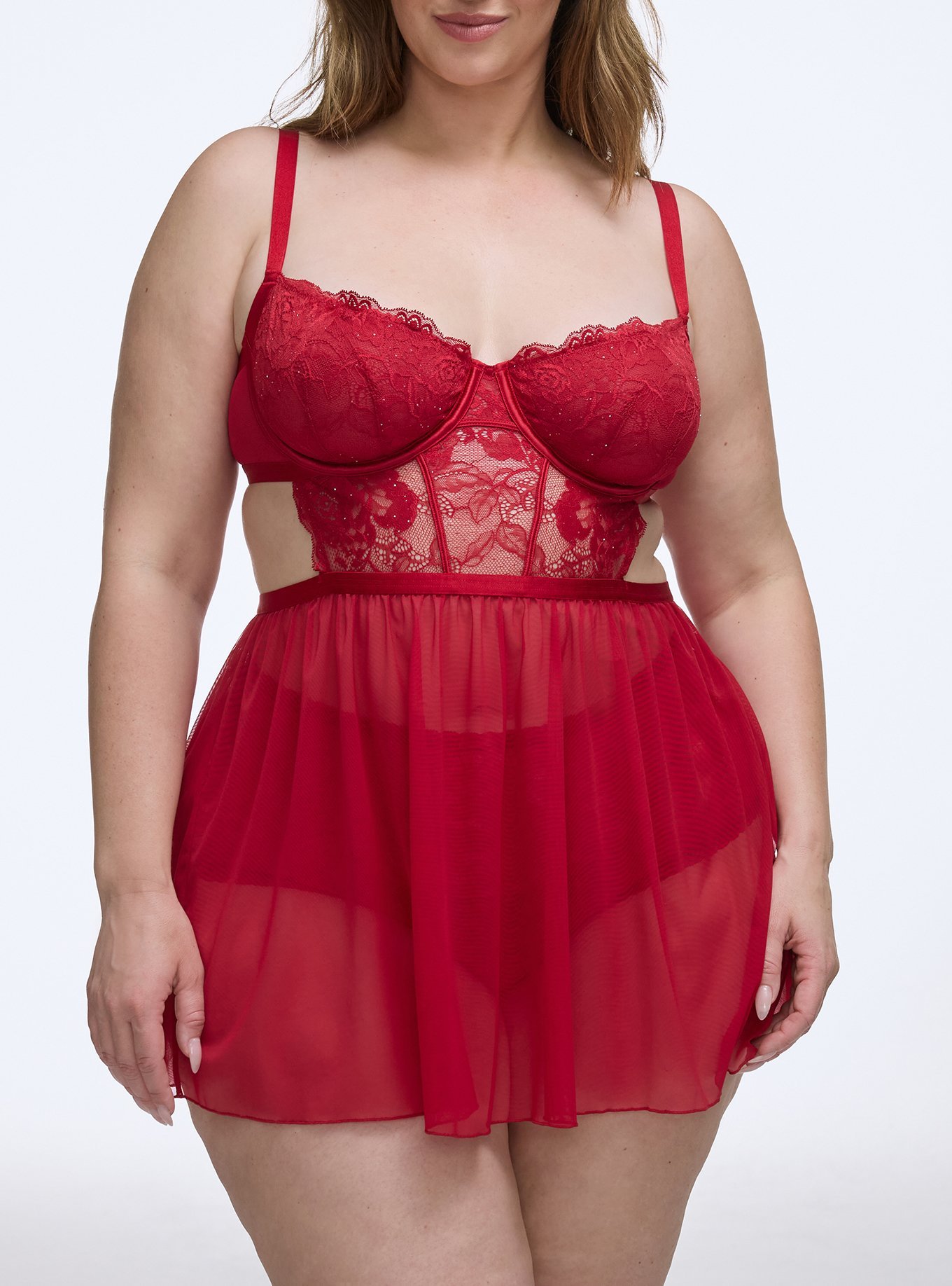 Emma Underwire French Maid Dress, JESTER RED, alternate