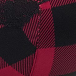 Plunge Push-Up Printed Bra, BUFFALO PLAID RED, swatch