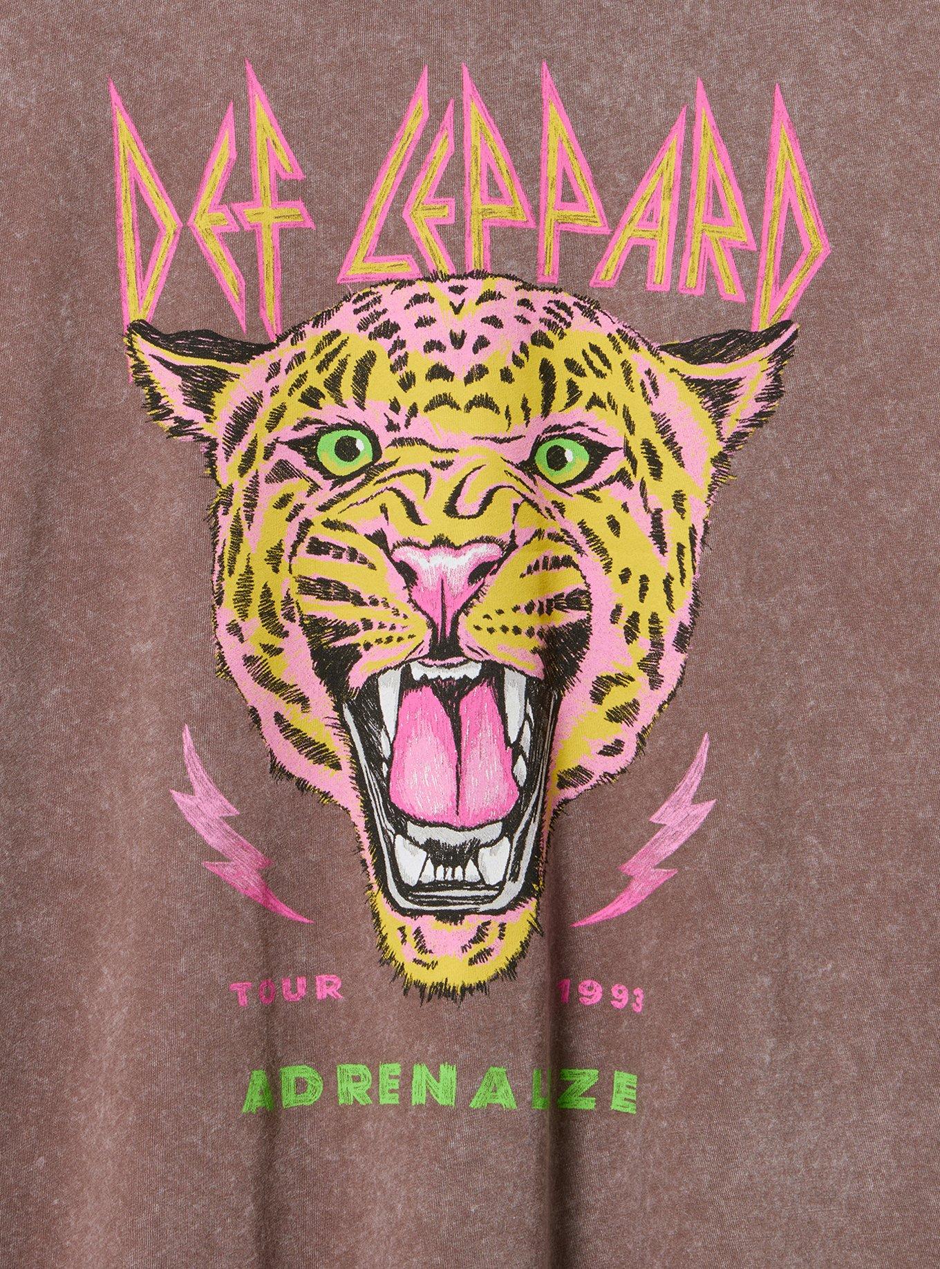 Def Leppard Relaxed Cotton Crew Tee, WASHED BROWN, alternate