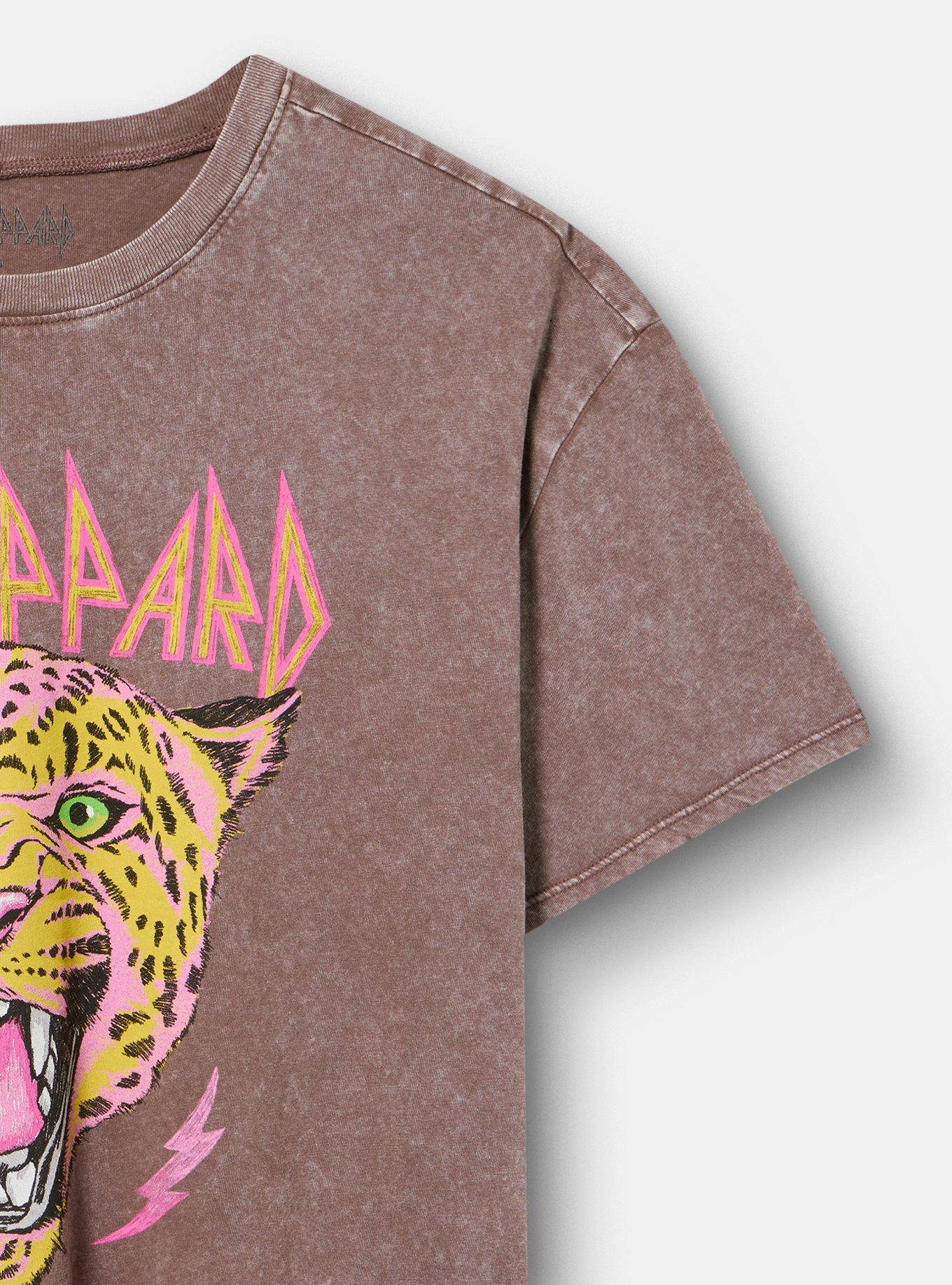 Def Leppard Relaxed Cotton Crew Tee, WASHED BROWN, alternate