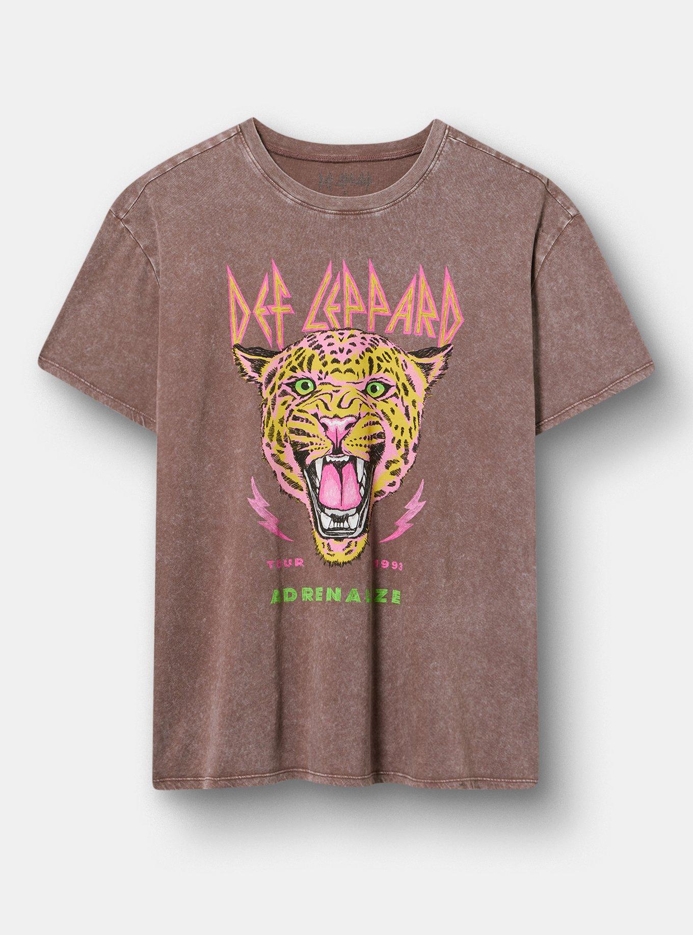 Def Leppard Relaxed Cotton Crew Tee, WASHED BROWN, hi-res