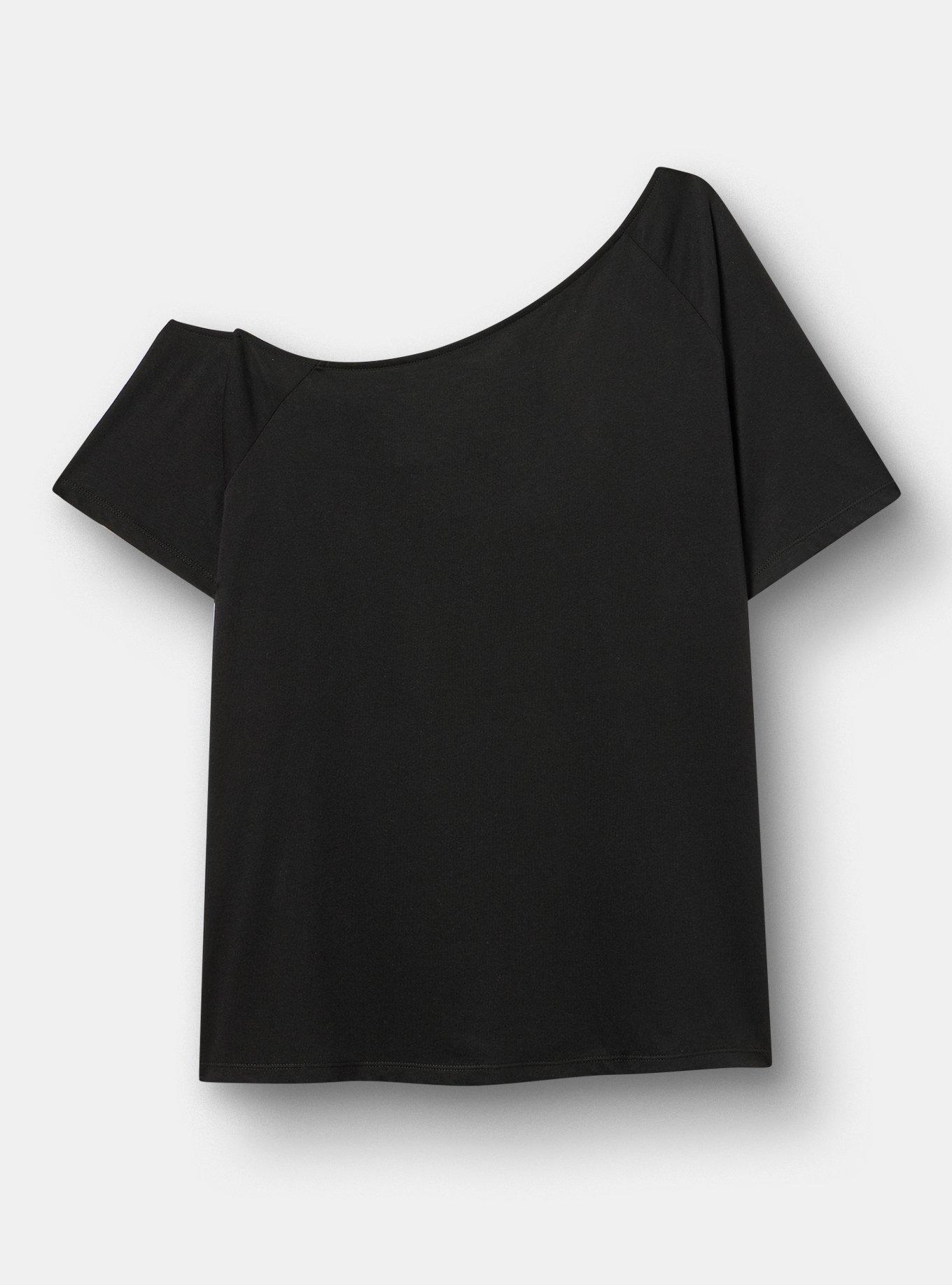 Rolling Stones Cotton Off Shoulder Tee, DEEP BLACK, alternate