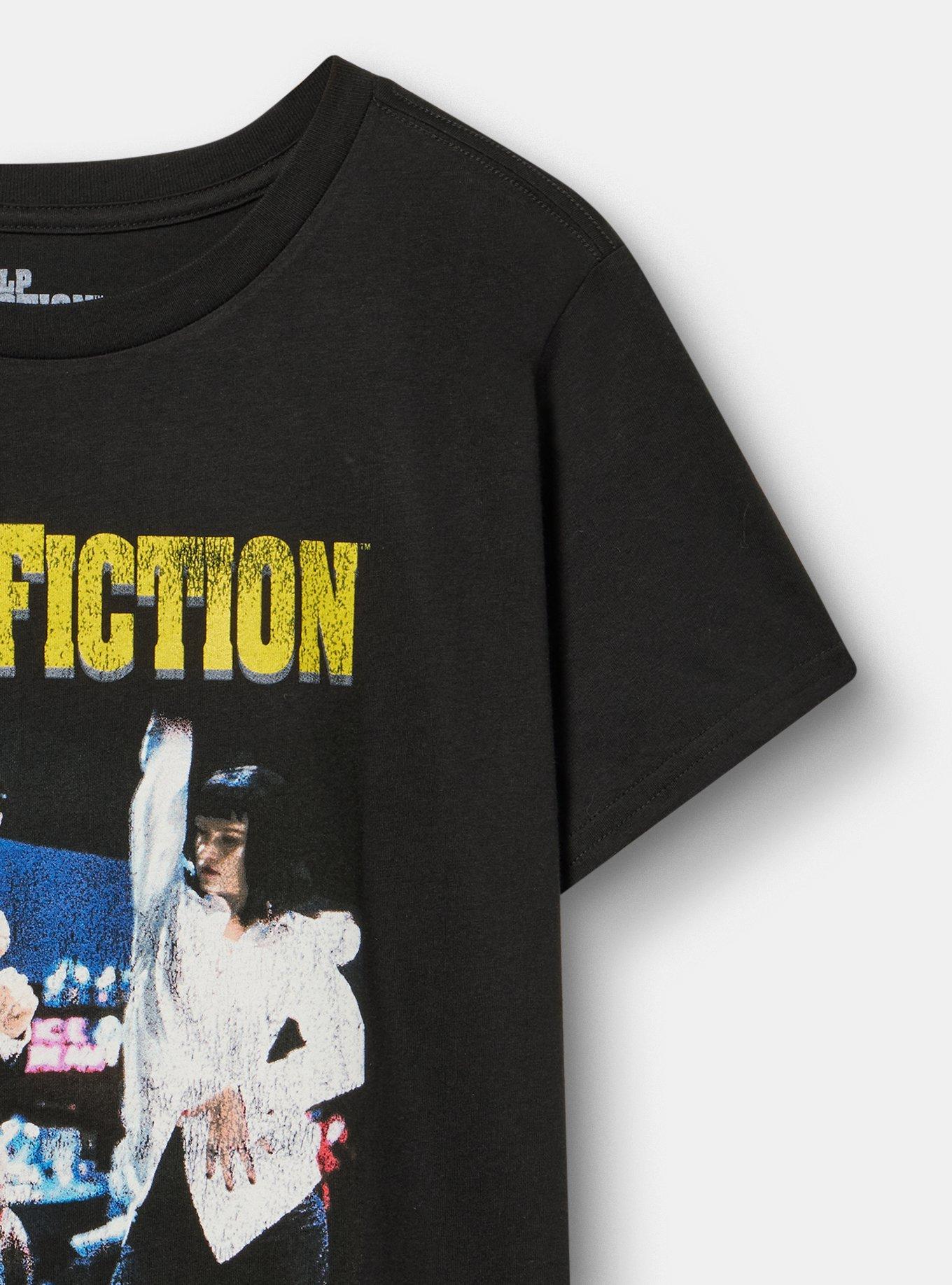 Plus Size Pulp Fiction Classic Cotton Crew Tee, DEEP BLACK, alternate
