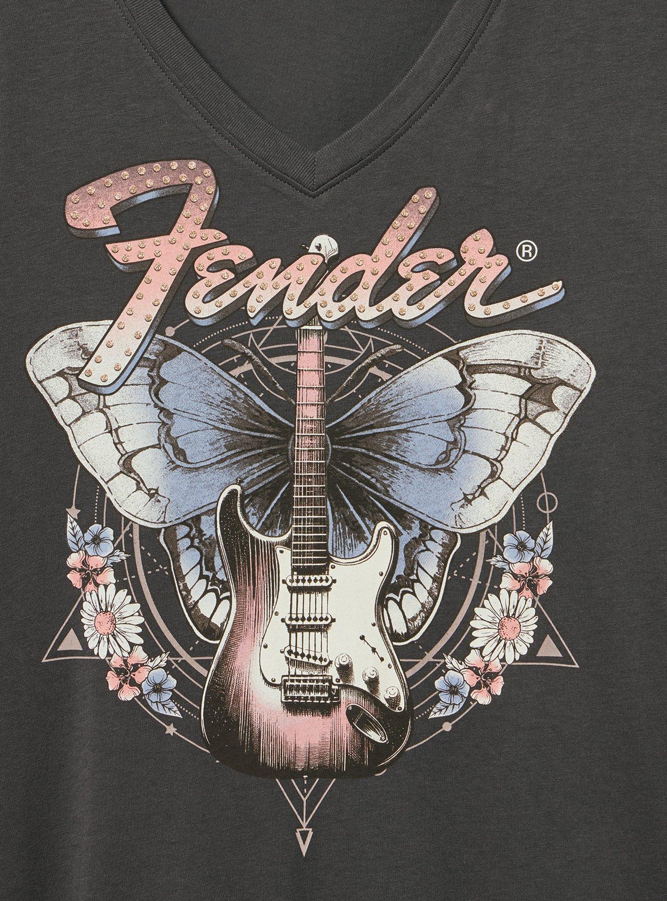 Fender Classic Cotton V-Neck Tee, VINTAGE BLACK, alternate