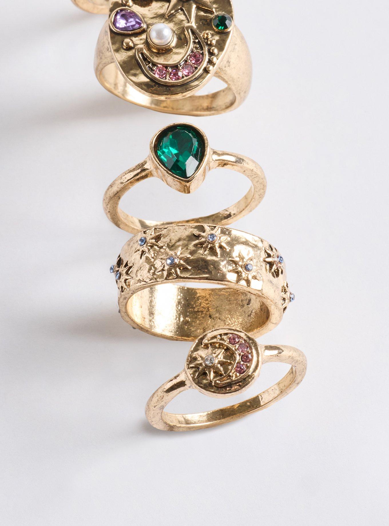 Celestial Statement Ring Set, GOLD, alternate