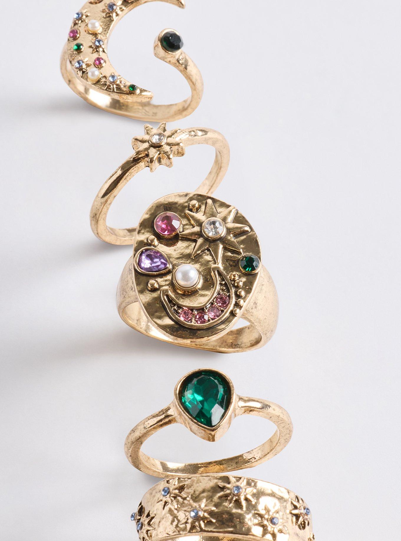 Celestial Statement Ring Set, GOLD, alternate