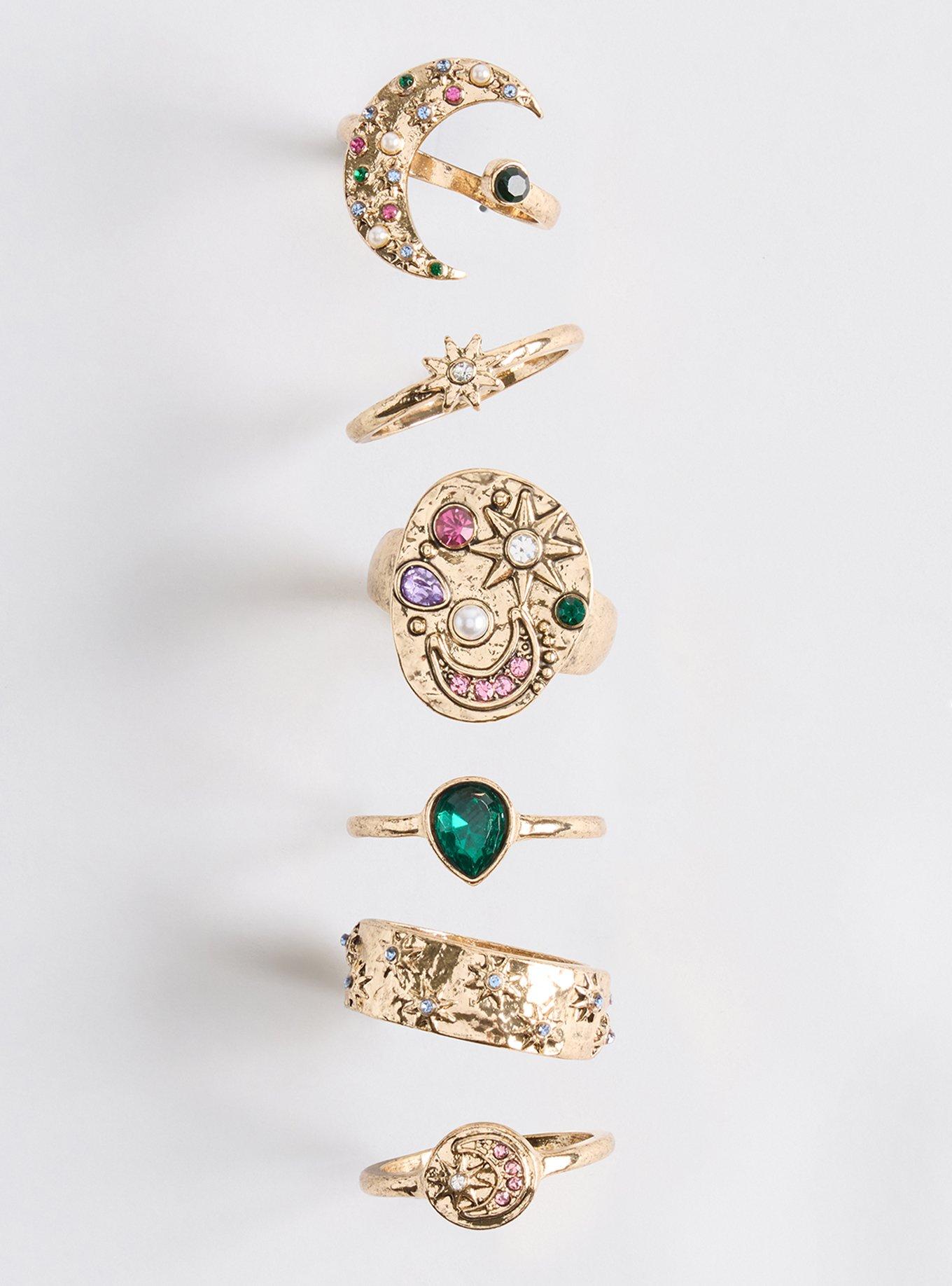 Celestial Statement Ring Set, GOLD, hi-res