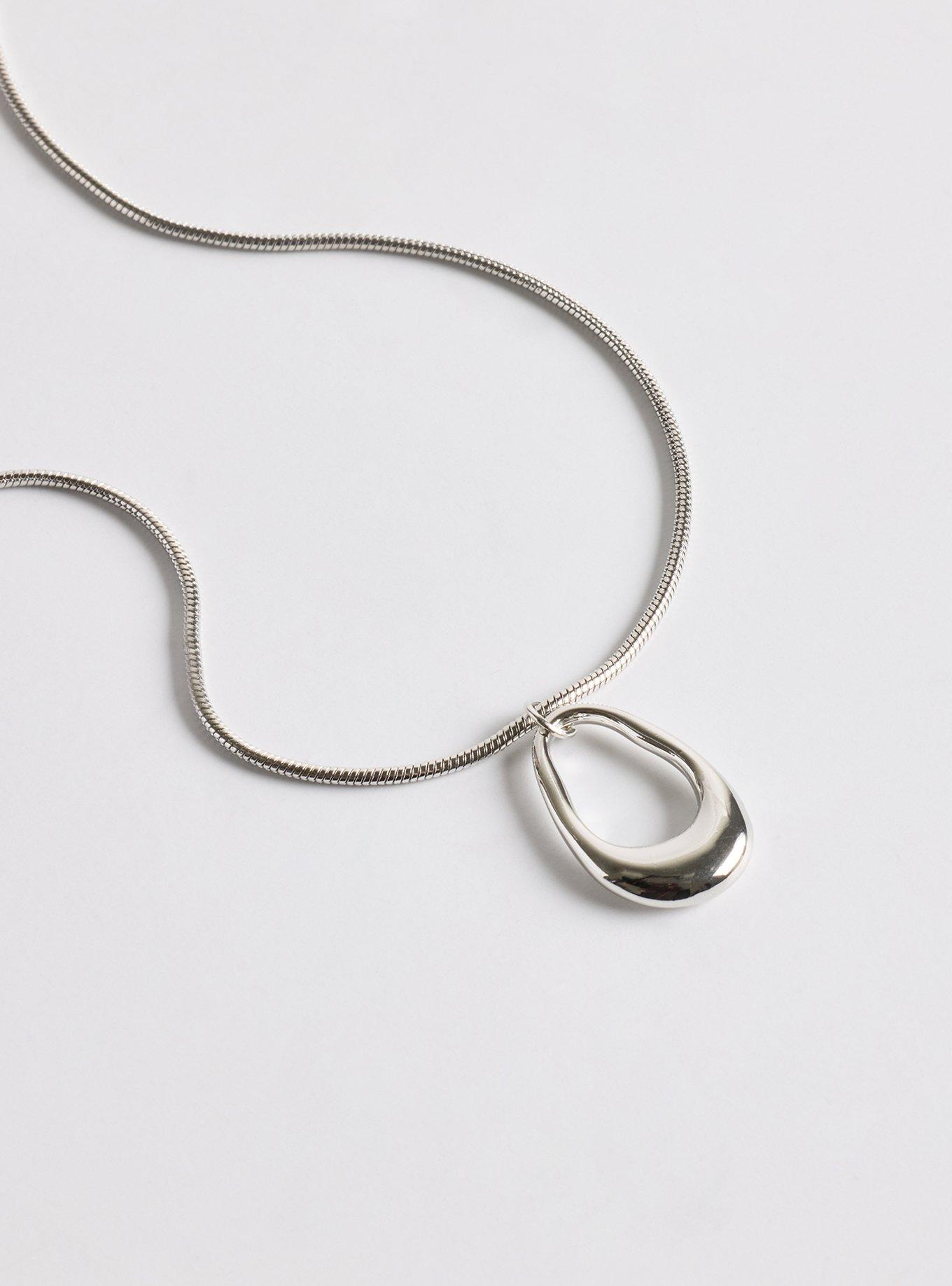 Oval Drop Necklace, , alternate