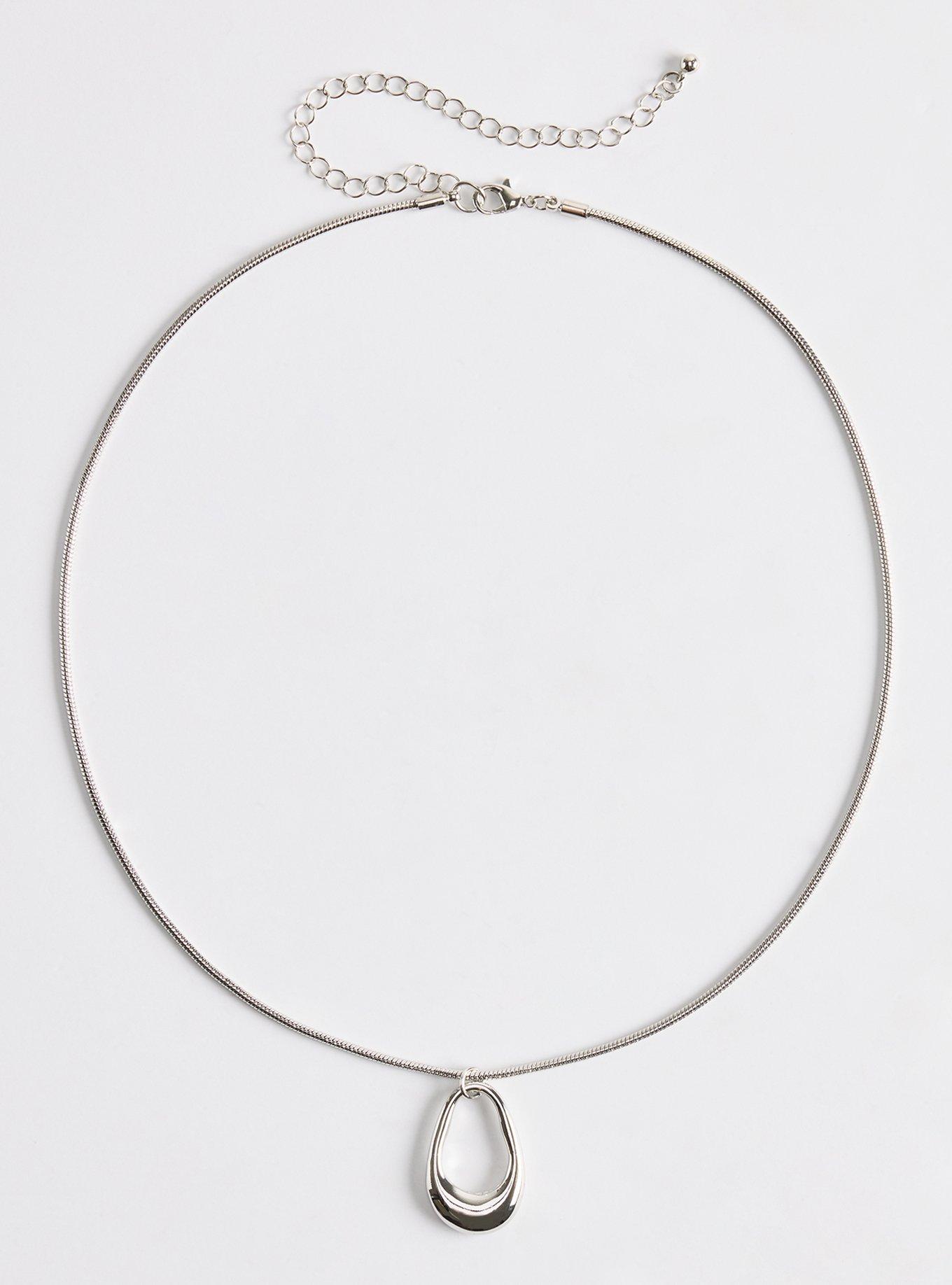 Oval Drop Necklace, , hi-res
