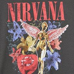 Nirvana Classic Cotton Crew Tee, VINTAGE BLACK, swatch